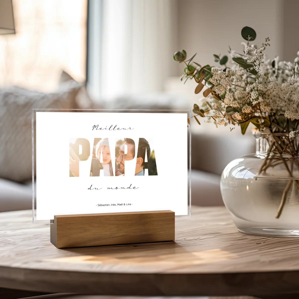 Présentoir en verre acrylique personnalisé « Papa » avec photo - Image 13