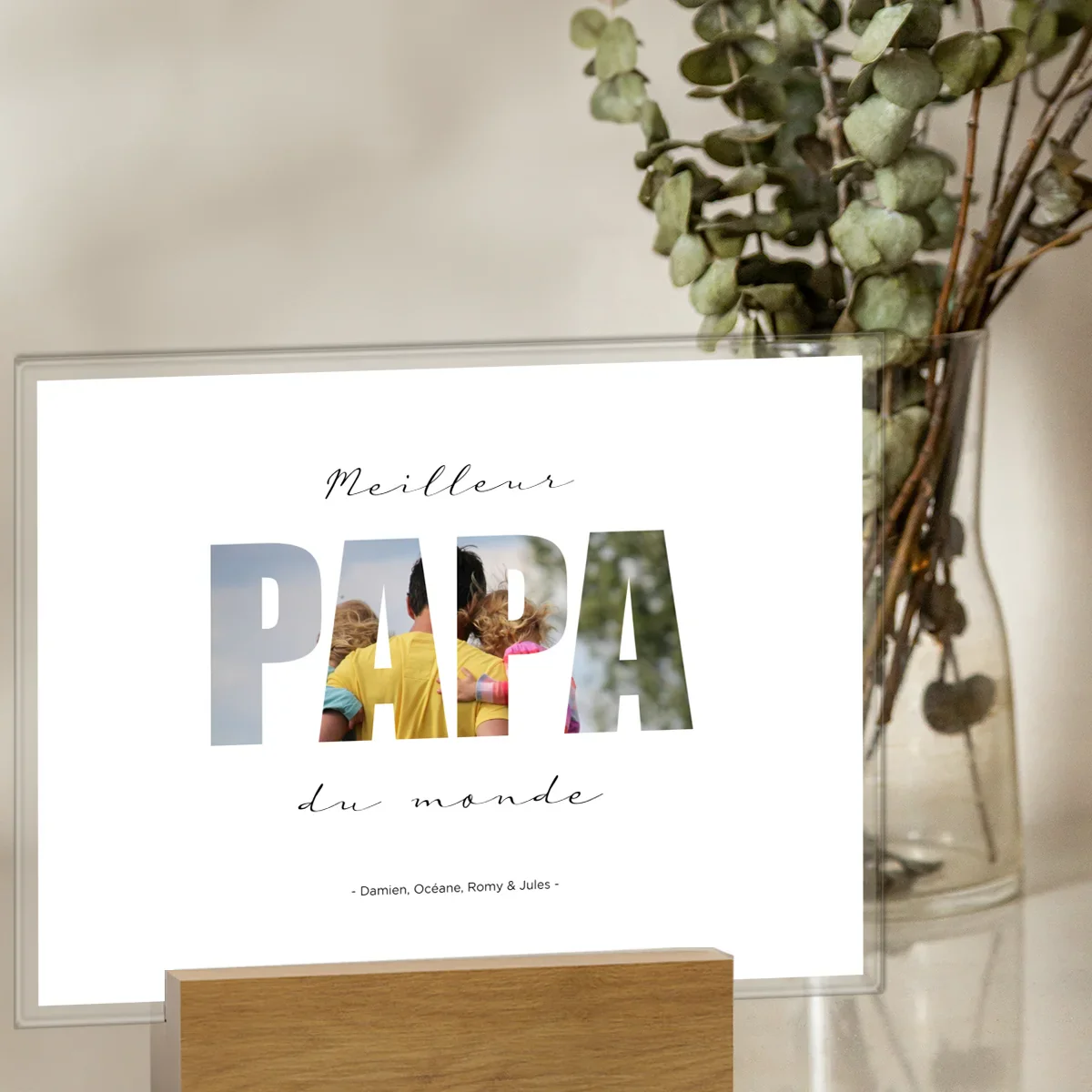 Présentoir en verre acrylique personnalisé « Papa » avec photo - Image 14