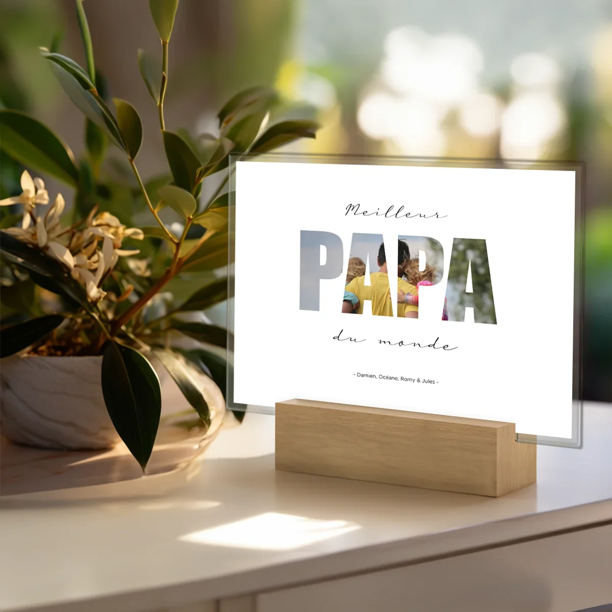 Présentoir en verre acrylique personnalisé « Papa » avec photo - Image 15