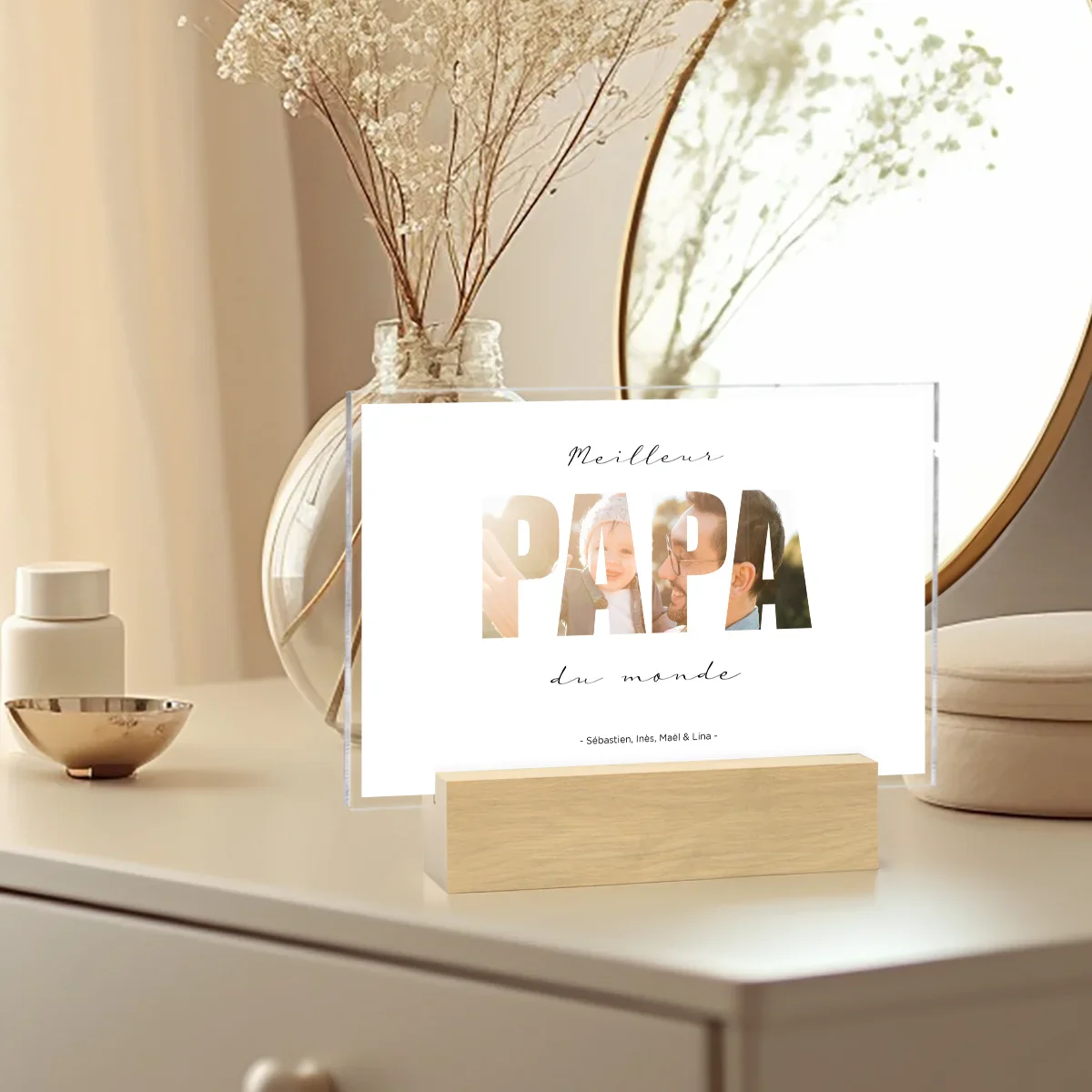 Présentoir en verre acrylique personnalisé « Papa » avec photo - Image 16