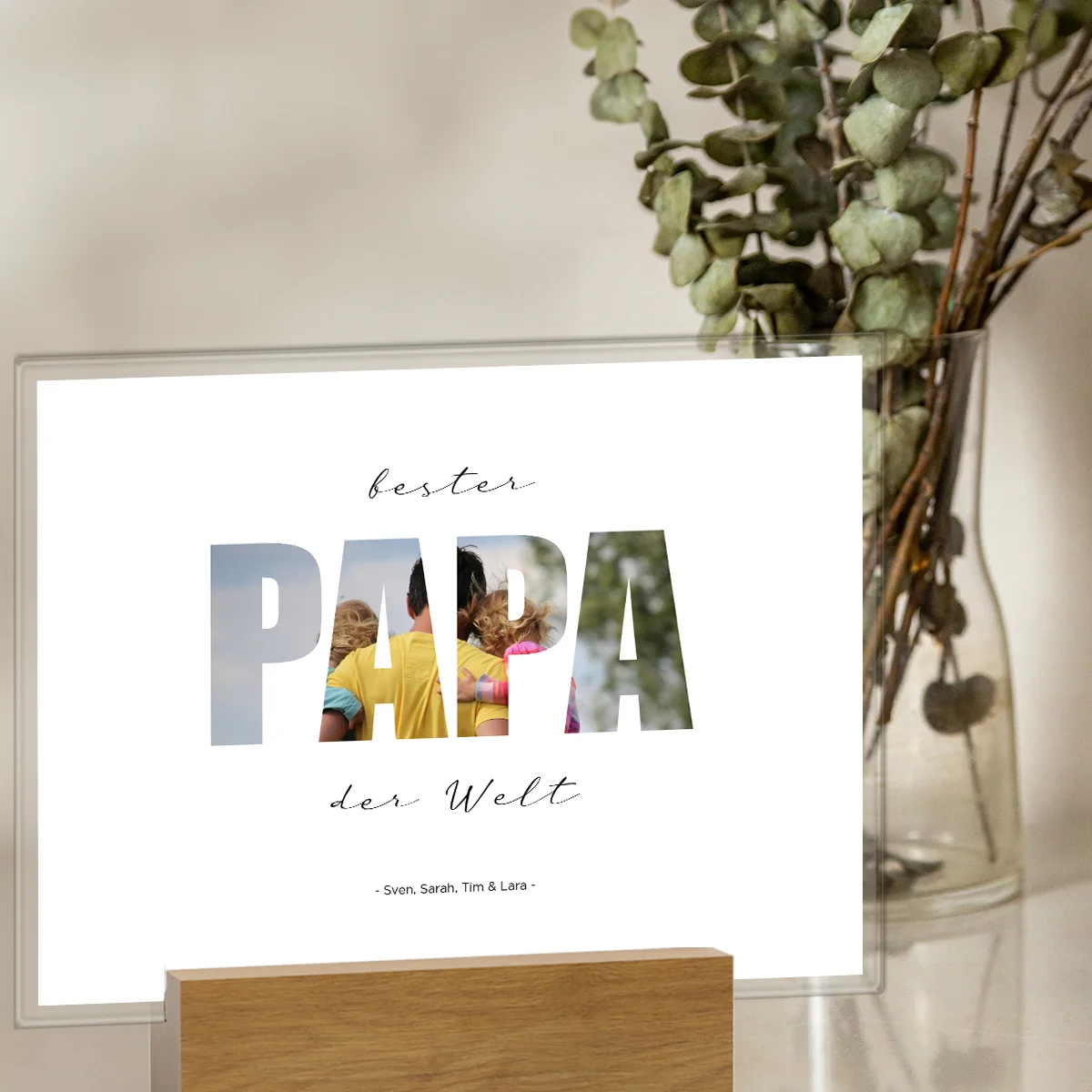 Présentoir en verre acrylique personnalisé « Papa » avec photo - Image 5