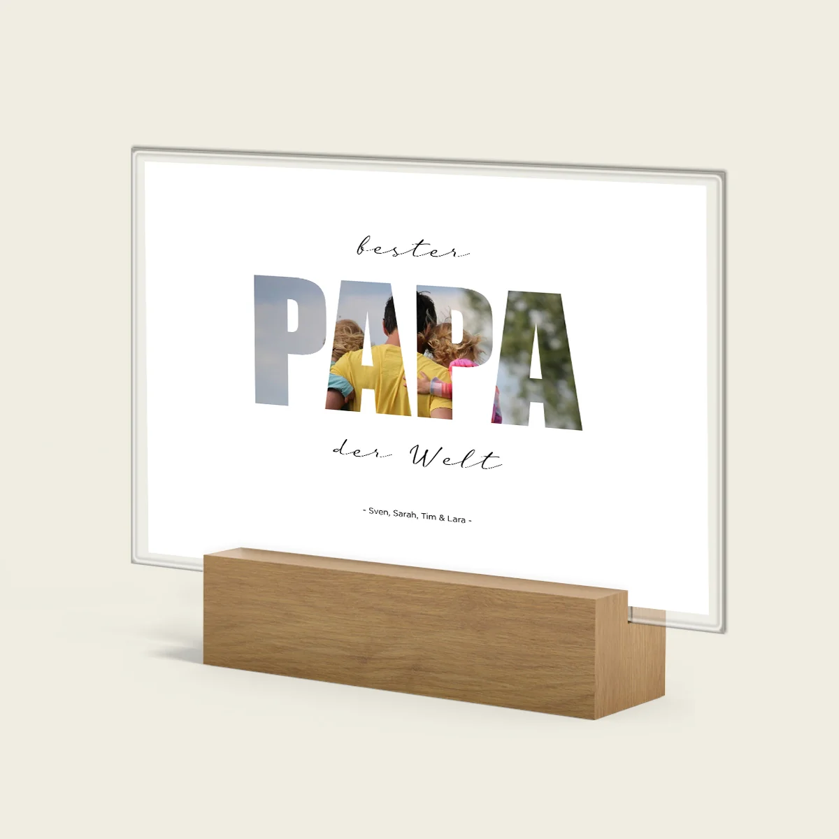 Présentoir en verre acrylique personnalisé « Papa » avec photo - Image 8