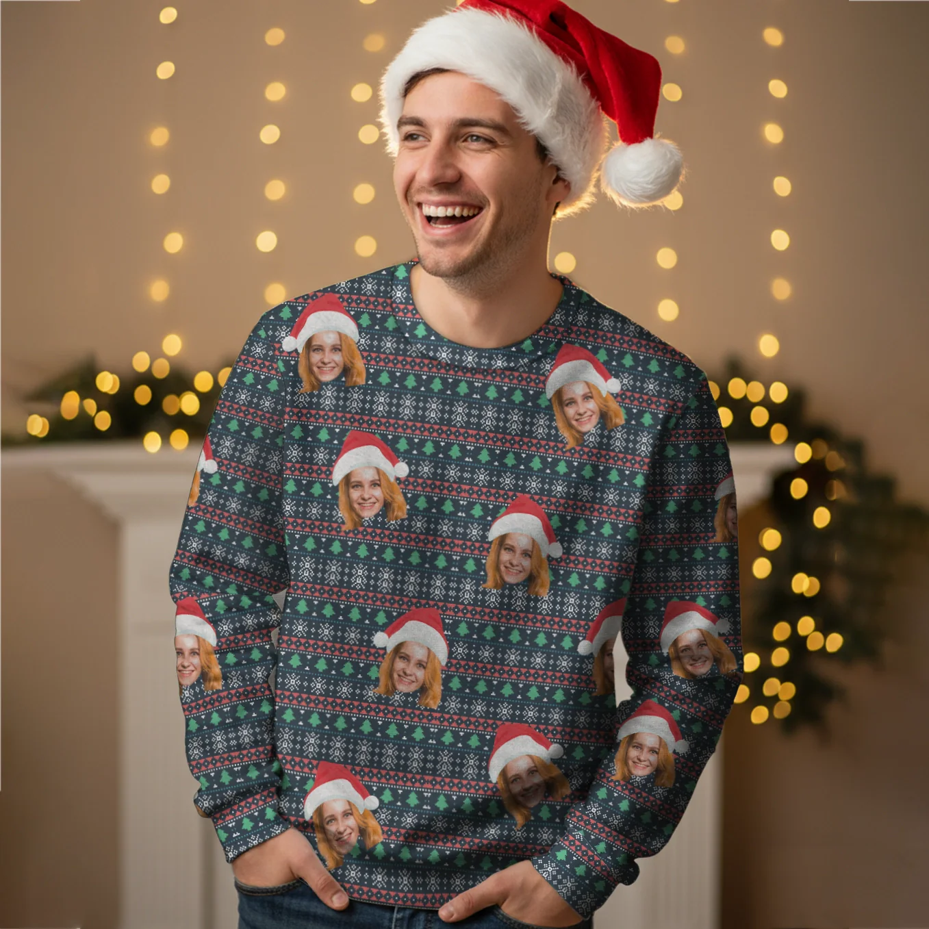 Pull de Noël moche personnalisé « Votre photo » - Image 4