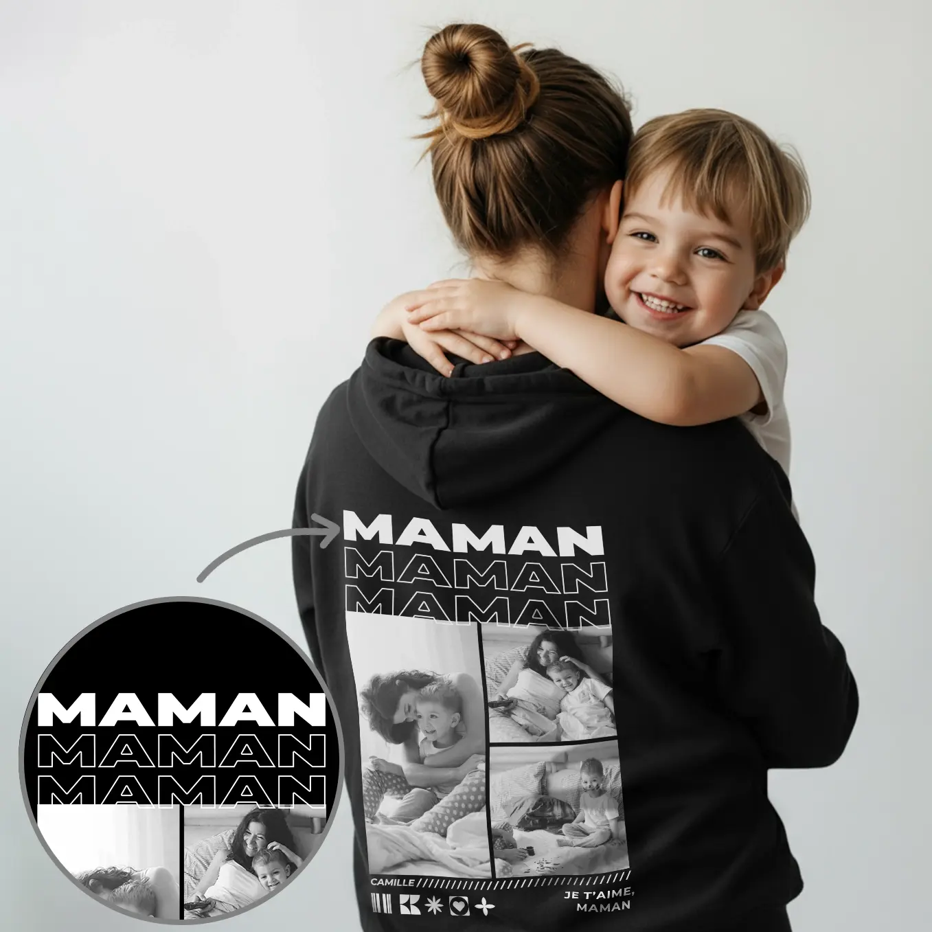 Sweat à capuche personnalisé avec photos « Maman » - Image 10
