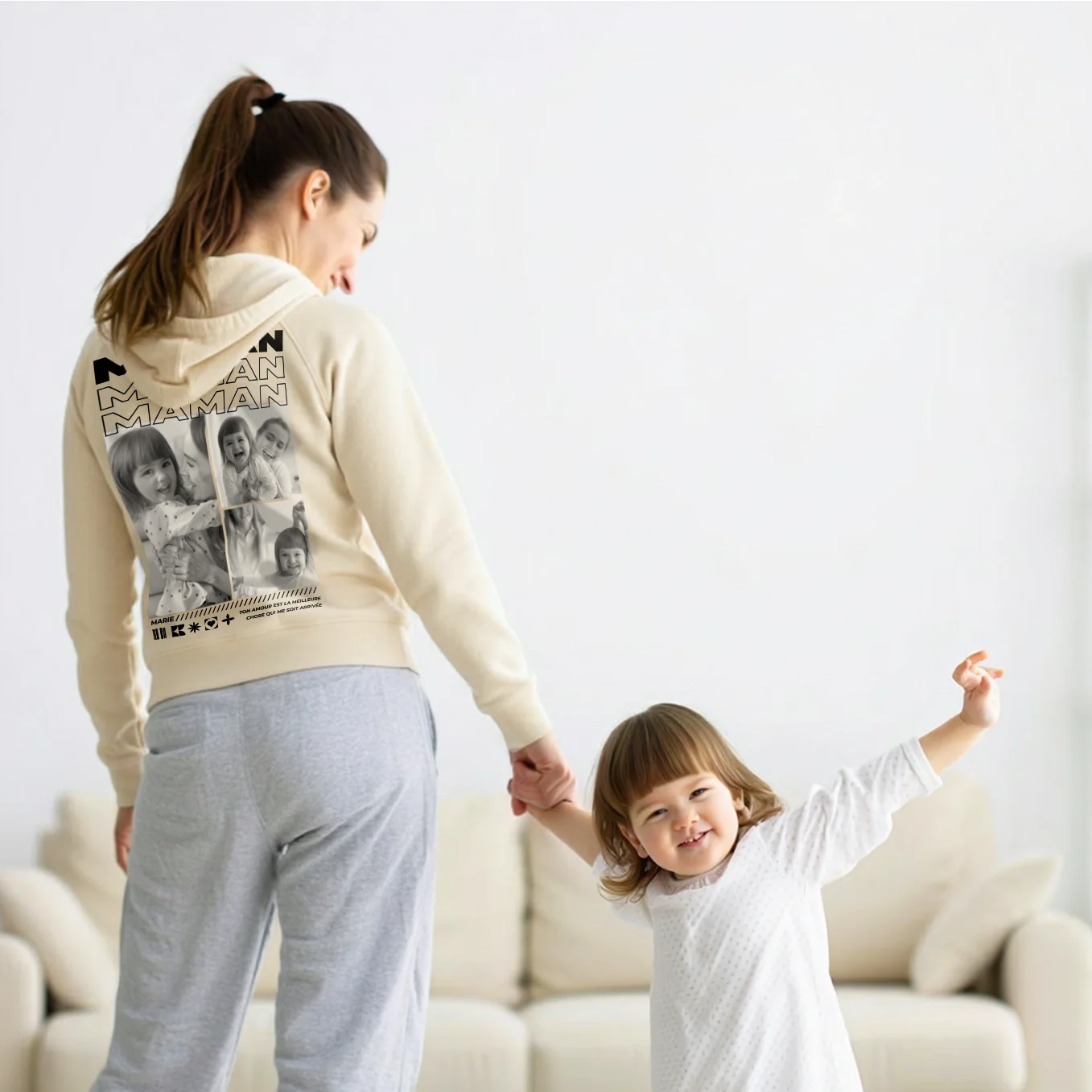 Sweat à capuche personnalisé avec photos « Maman » - Image 12
