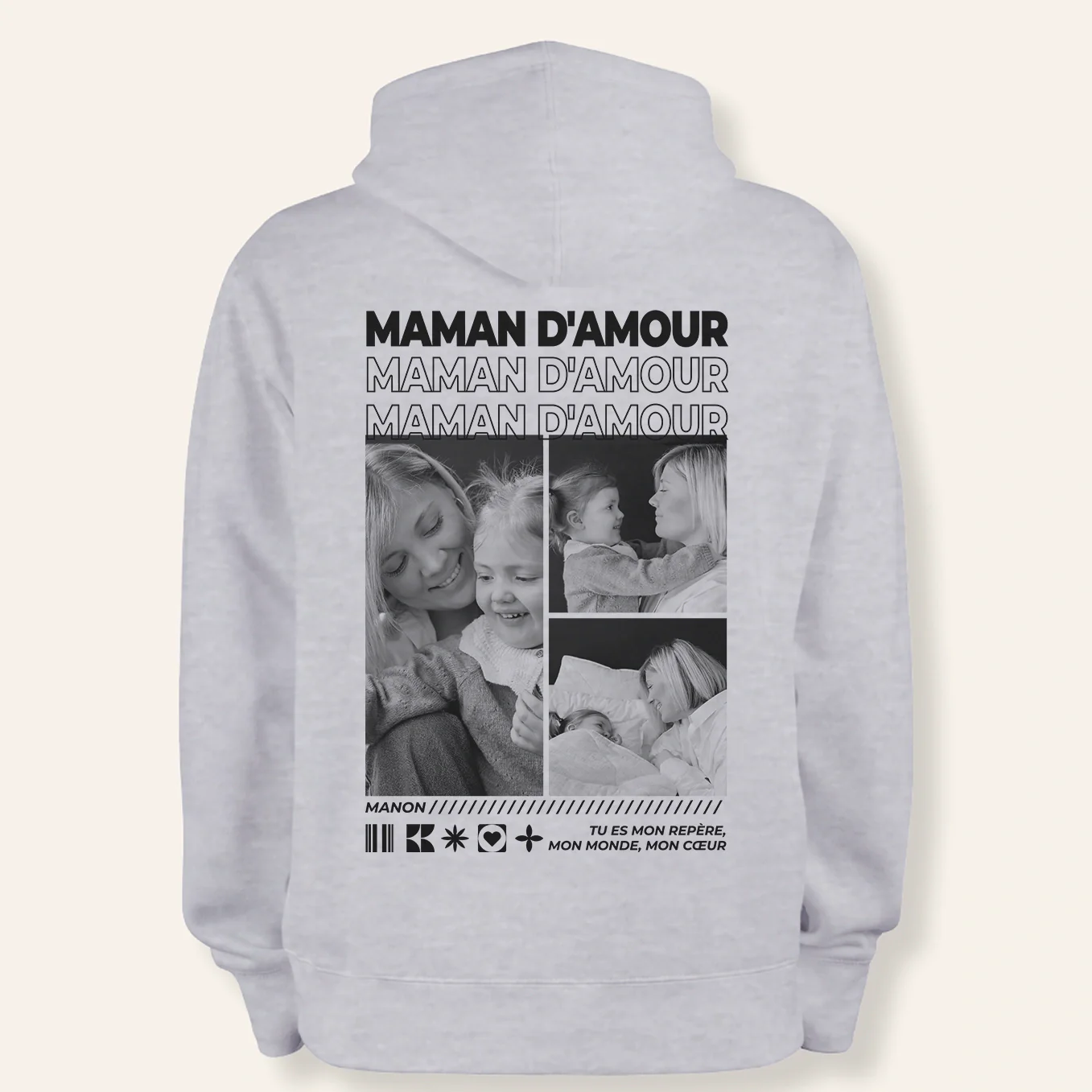 Sweat à capuche personnalisé avec photos « Maman » - Image 17