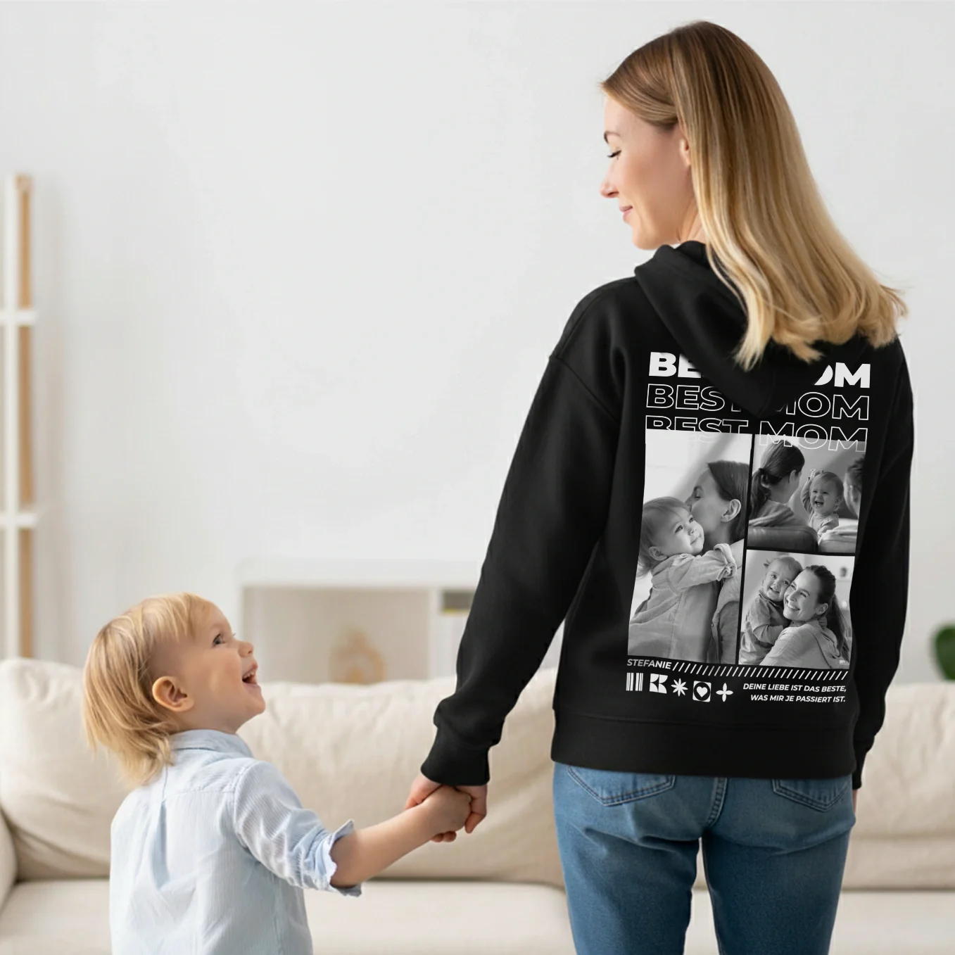 Sweat à capuche personnalisé avec photos « Maman » - Image 2