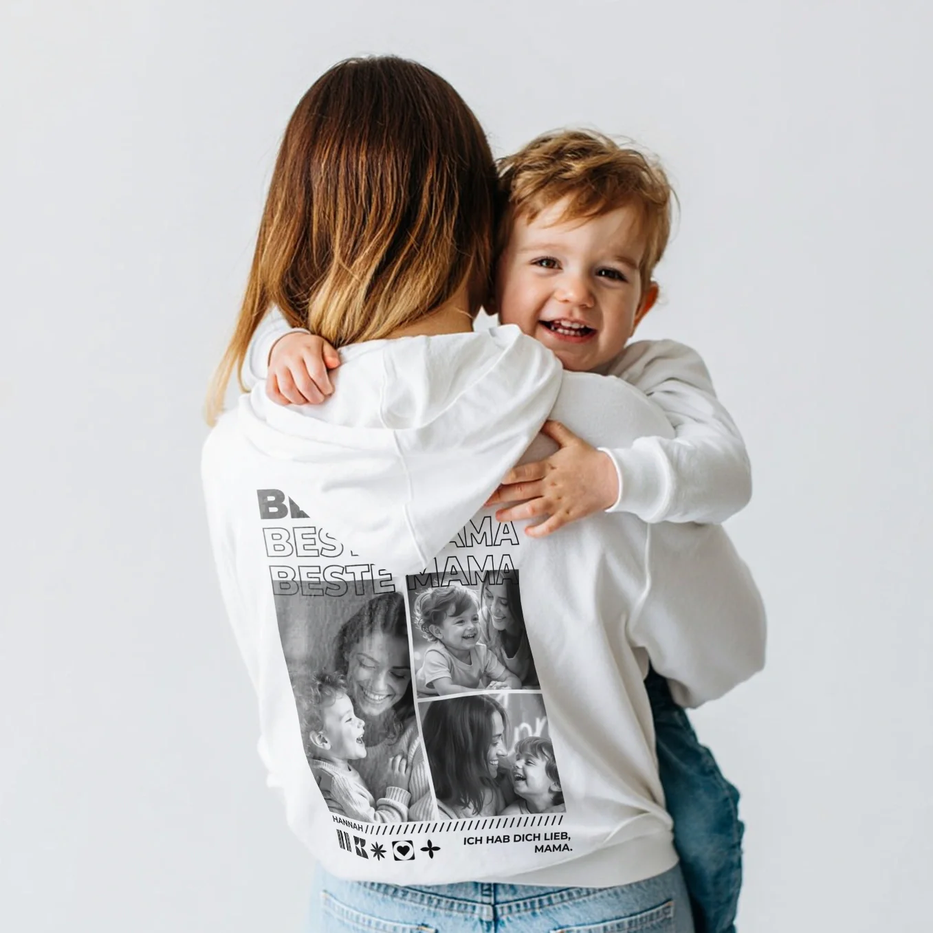 Sweat à capuche personnalisé avec photos « Maman » - Image 4