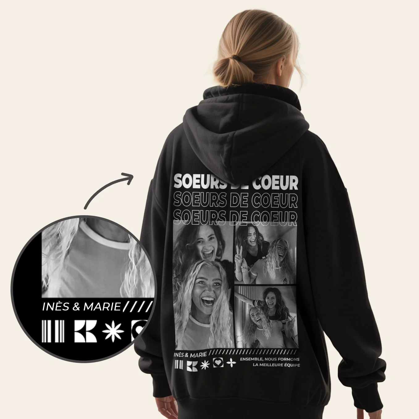 Sweat à capuche Personnalisé « Besties » - Image 14