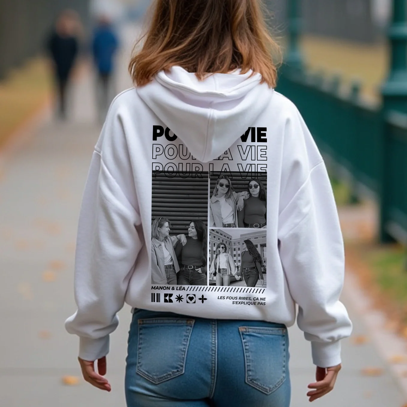 Sweat à capuche Personnalisé « Besties » - Image 17