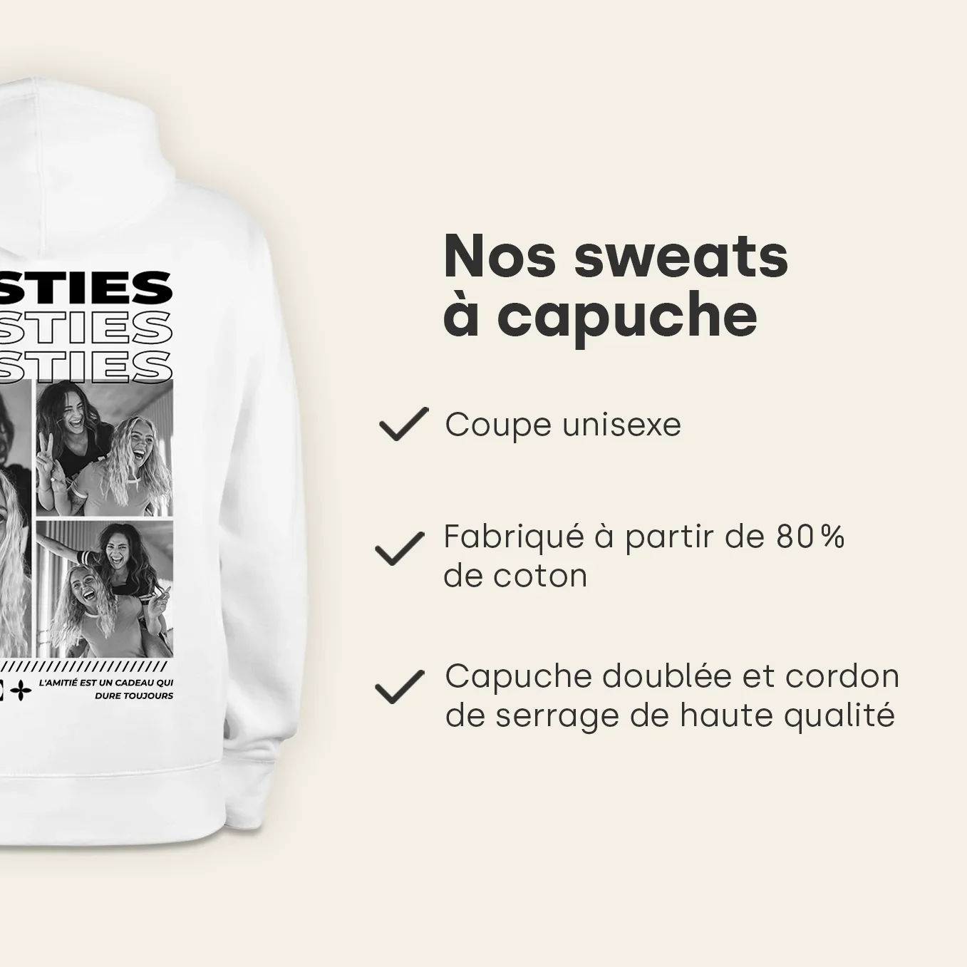 Sweat à capuche Personnalisé « Besties » - Image 19