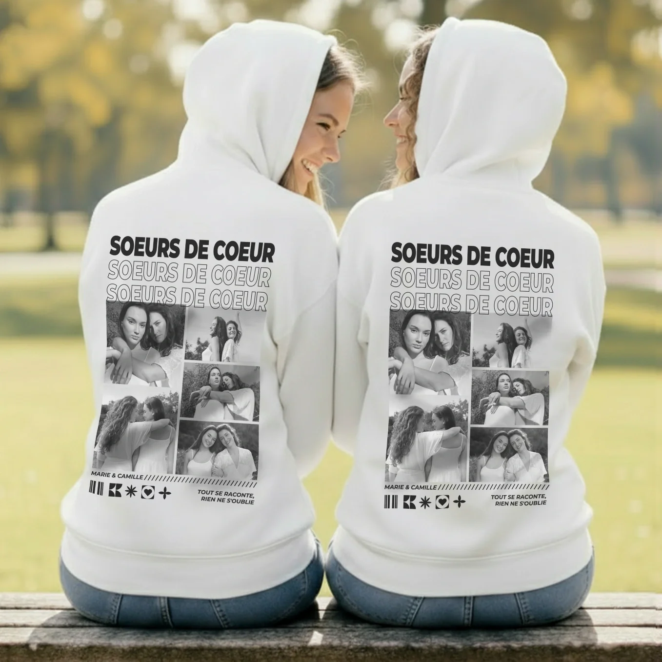 Sweat à capuche Personnalisé « Besties » - Image 21