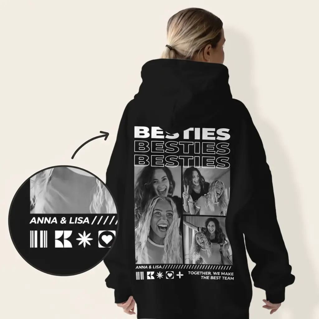 Sweat à capuche Personnalisé « Besties » - Image 3