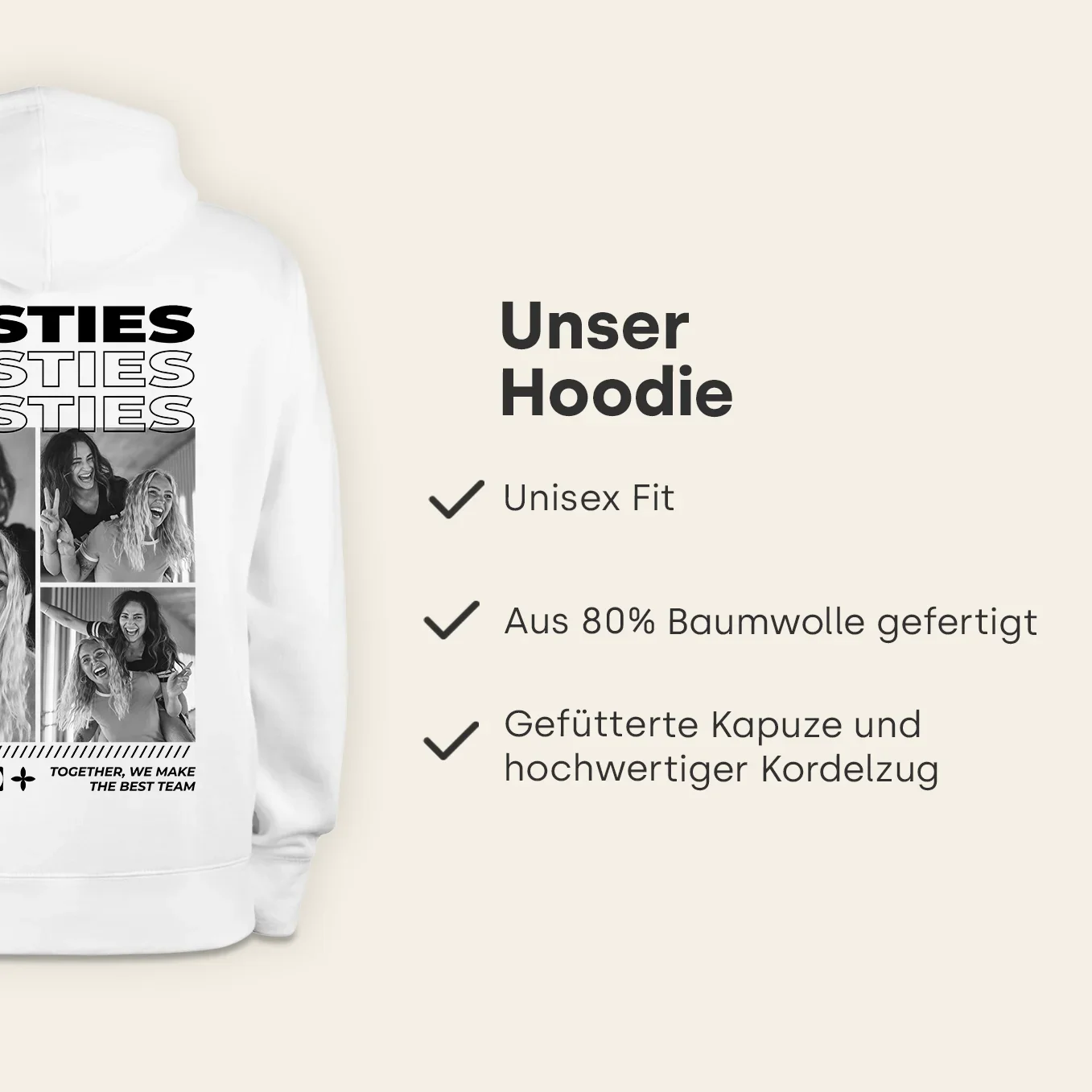 Sweat à capuche Personnalisé « Besties » - Image 9