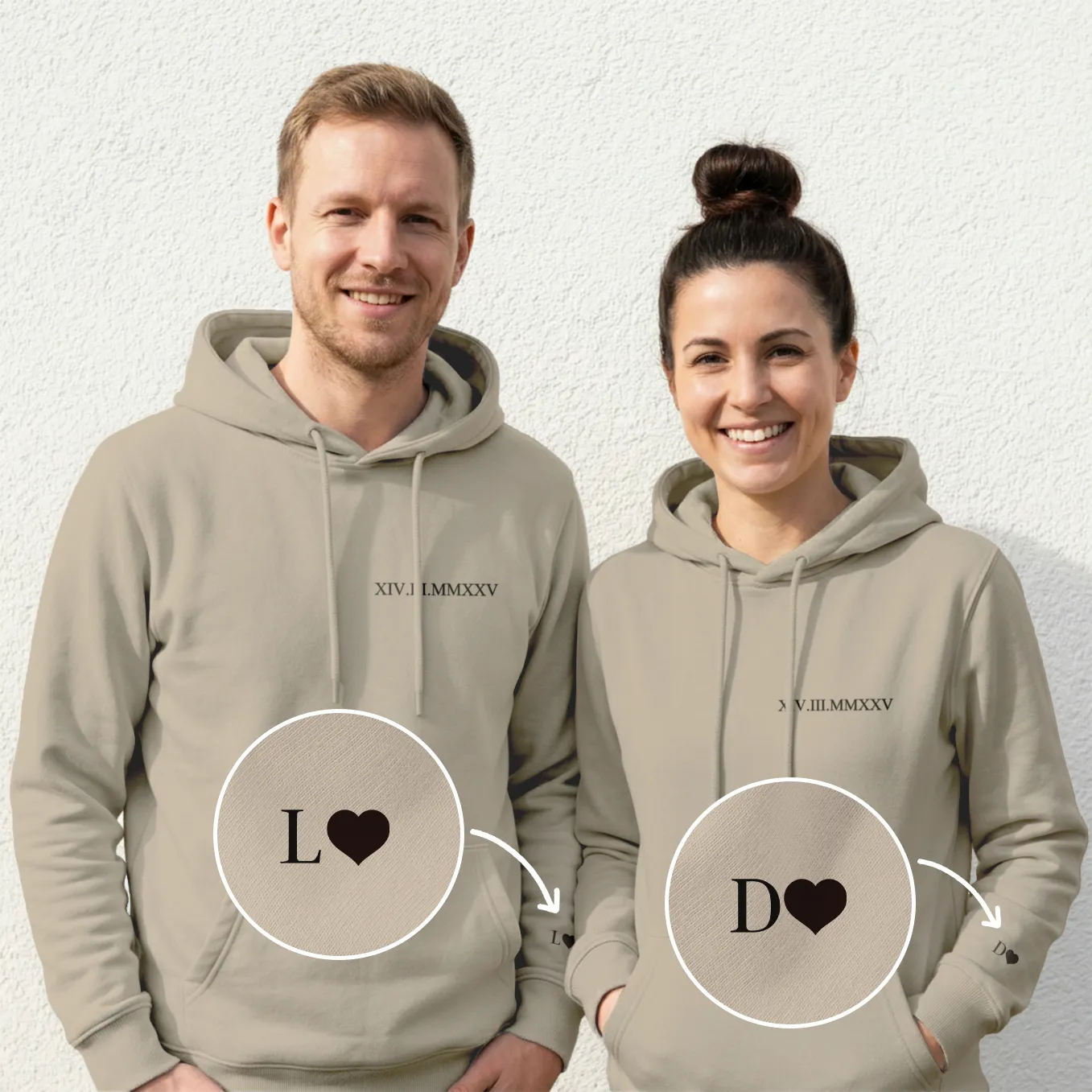 Sweat à capuche personnalisé « Date romaine » - Image 4