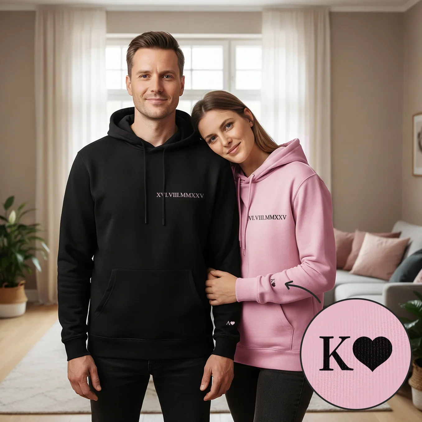 Sweat à capuche personnalisé « Date romaine » - Image 6