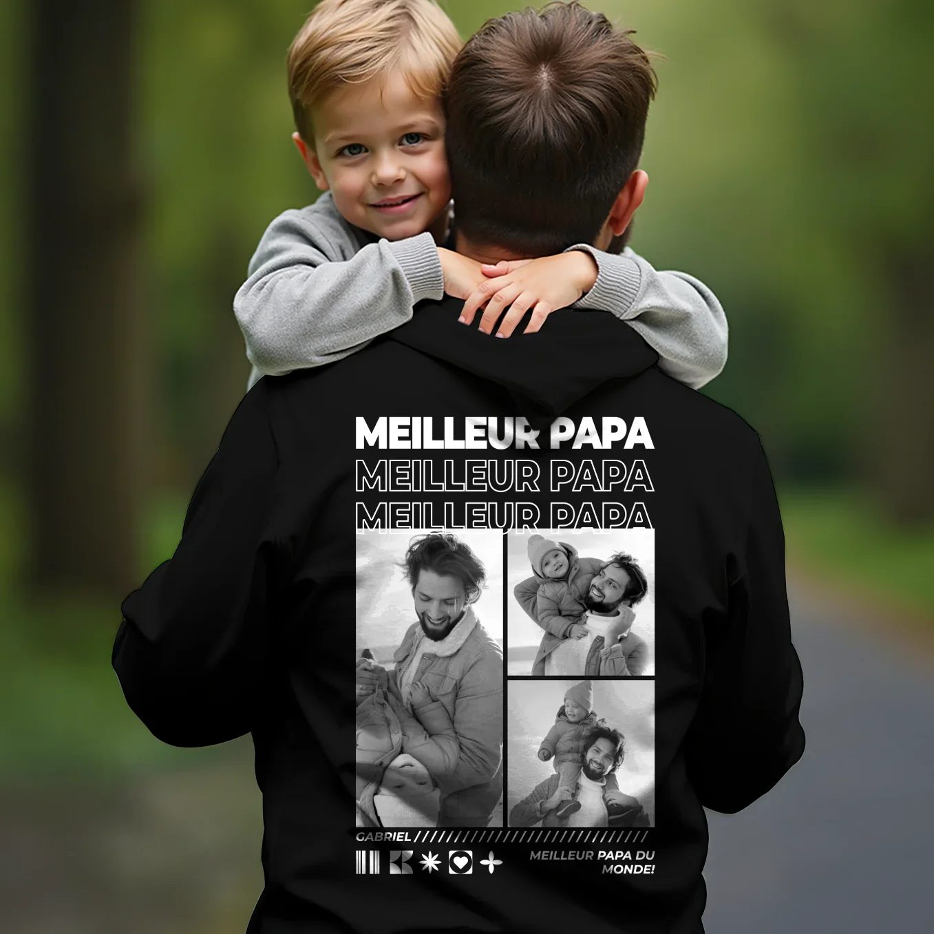 Sweat à Capuche Personnalisé « Papa » avec Photos - Image 11