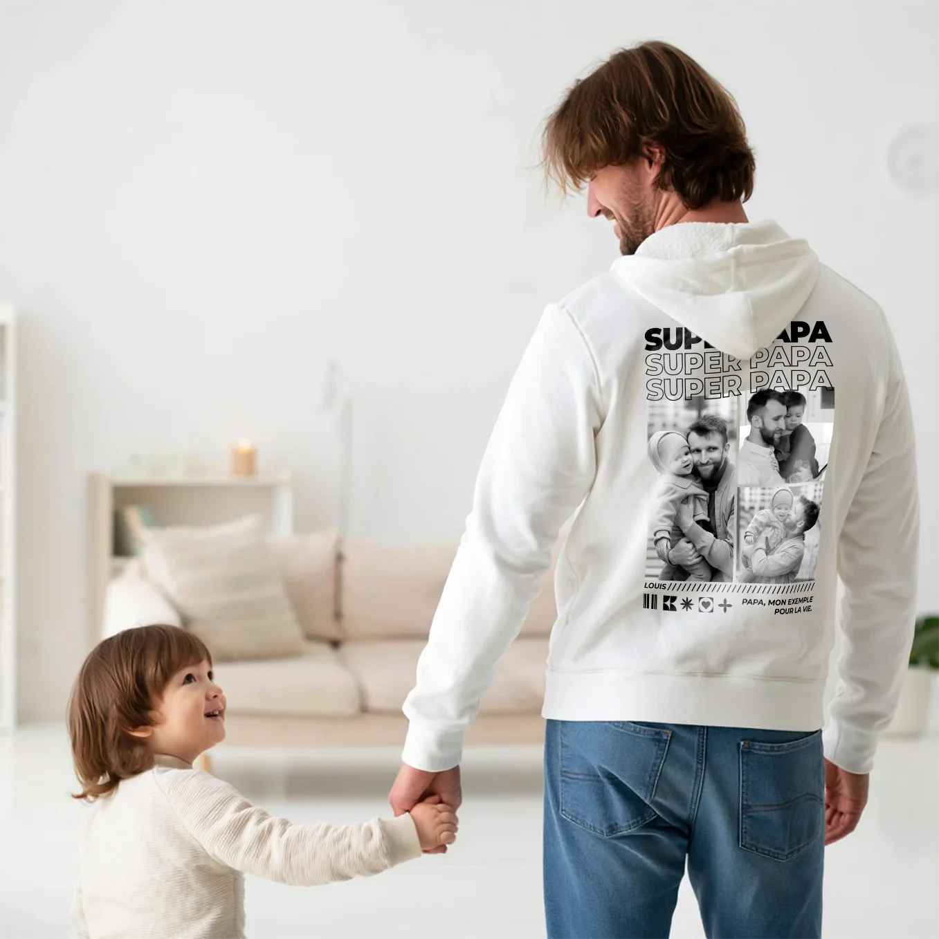 Sweat à Capuche Personnalisé « Papa » avec Photos - Image 12