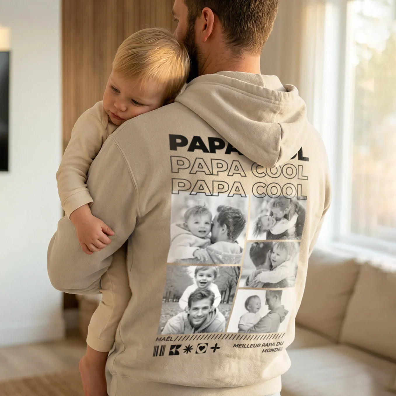 Sweat à Capuche Personnalisé « Papa » avec Photos - Image 14