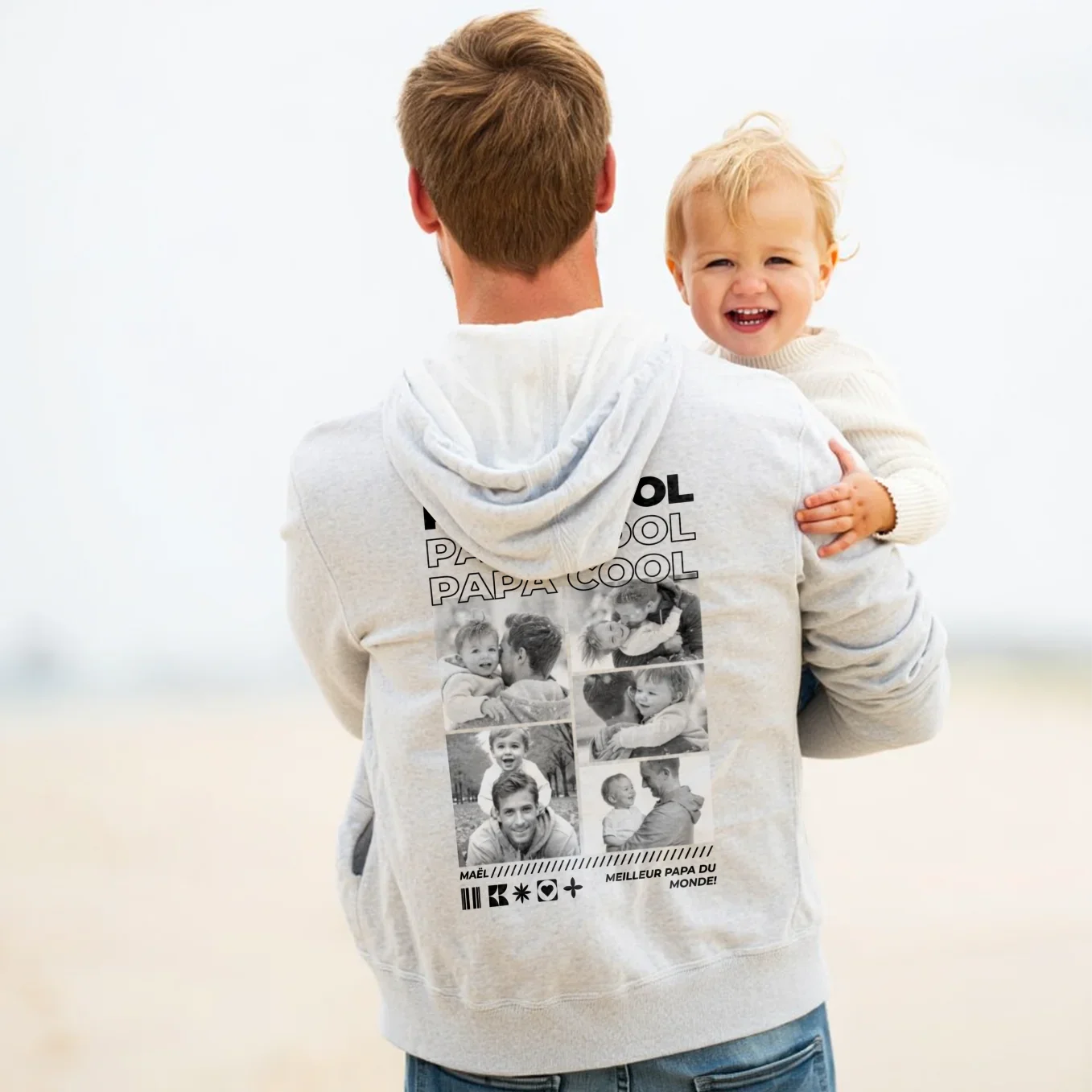 Sweat à Capuche Personnalisé « Papa » avec Photos - Image 16