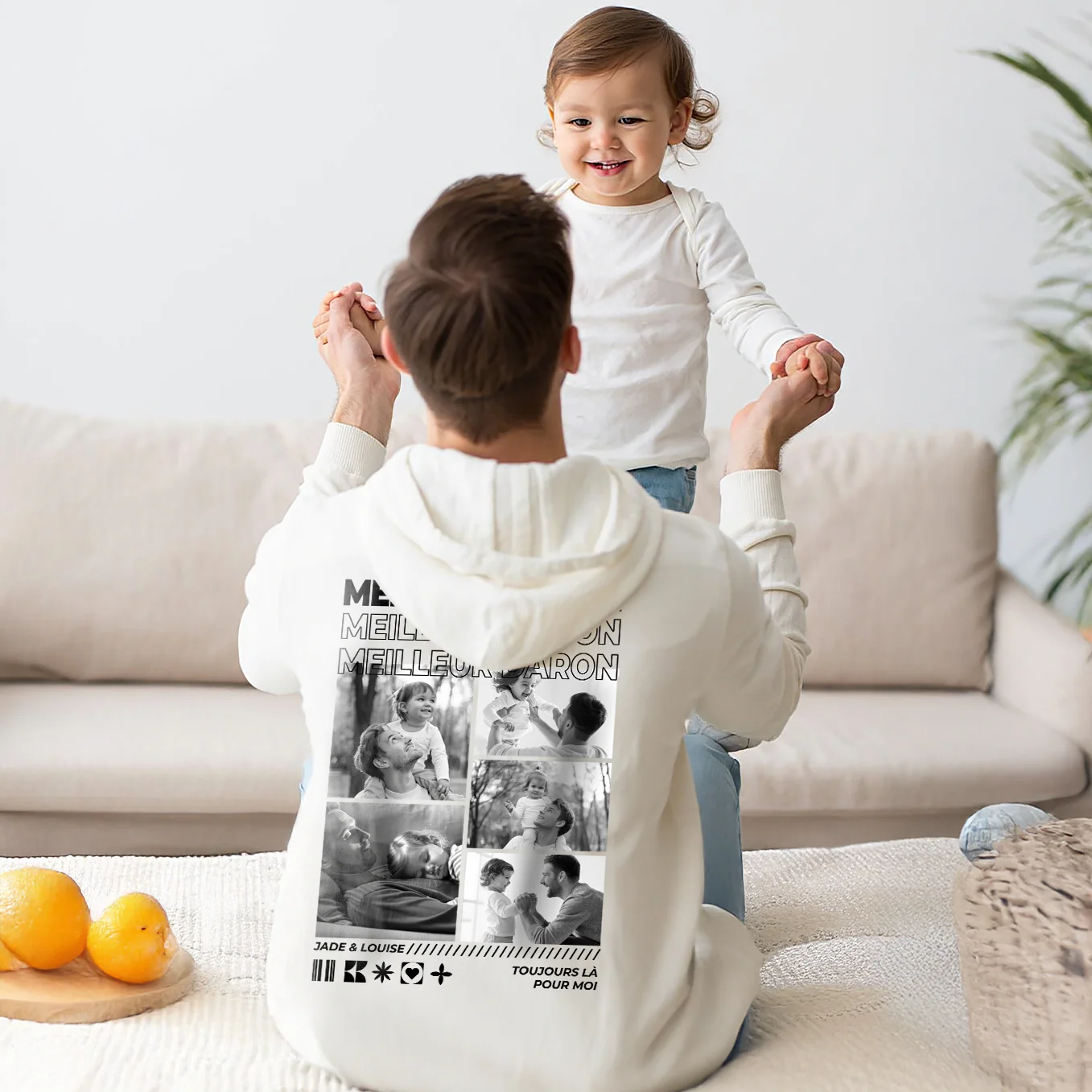 Sweat à Capuche Personnalisé « Papa » avec Photos - Image 17