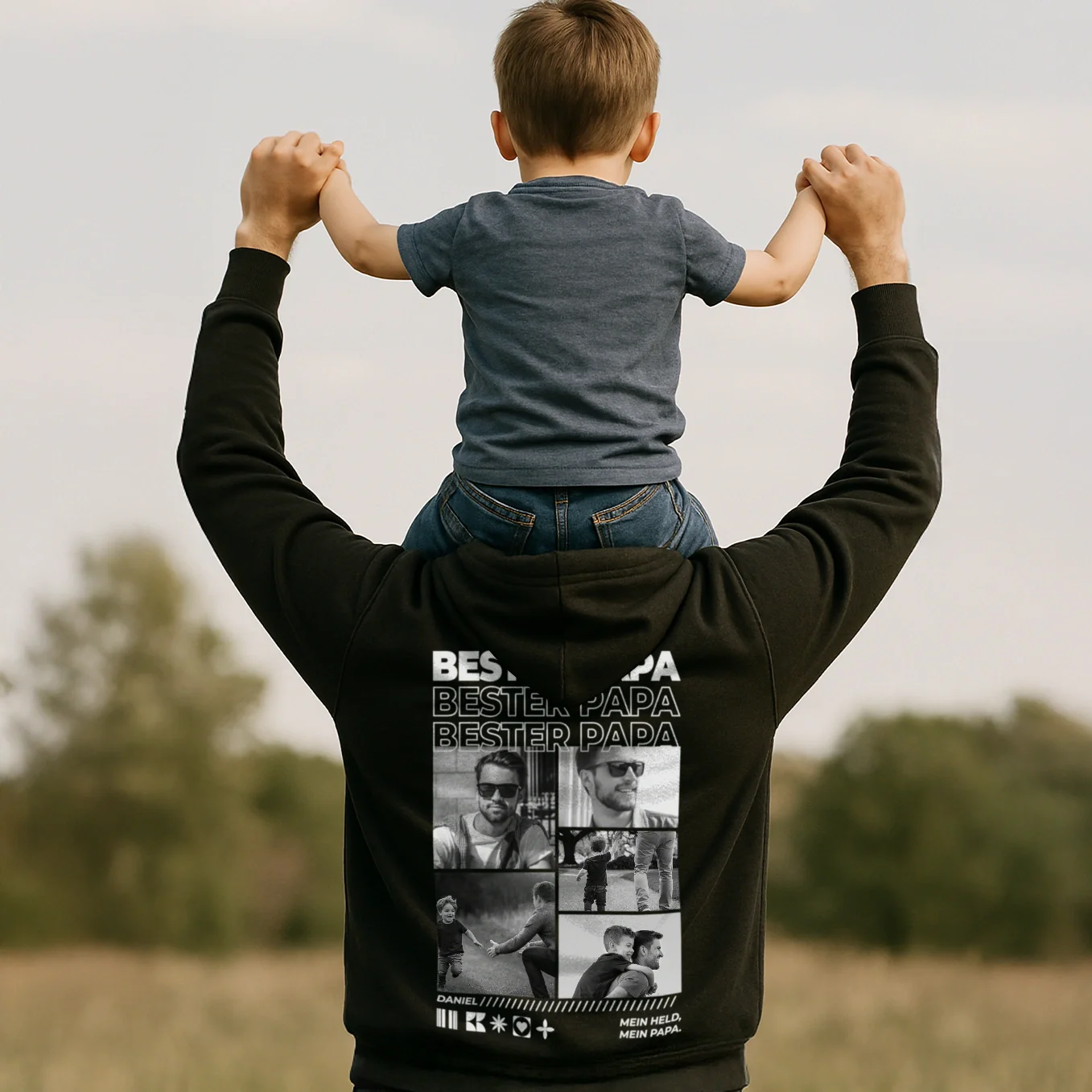 Sweat à Capuche Personnalisé « Papa » avec Photos - Image 4