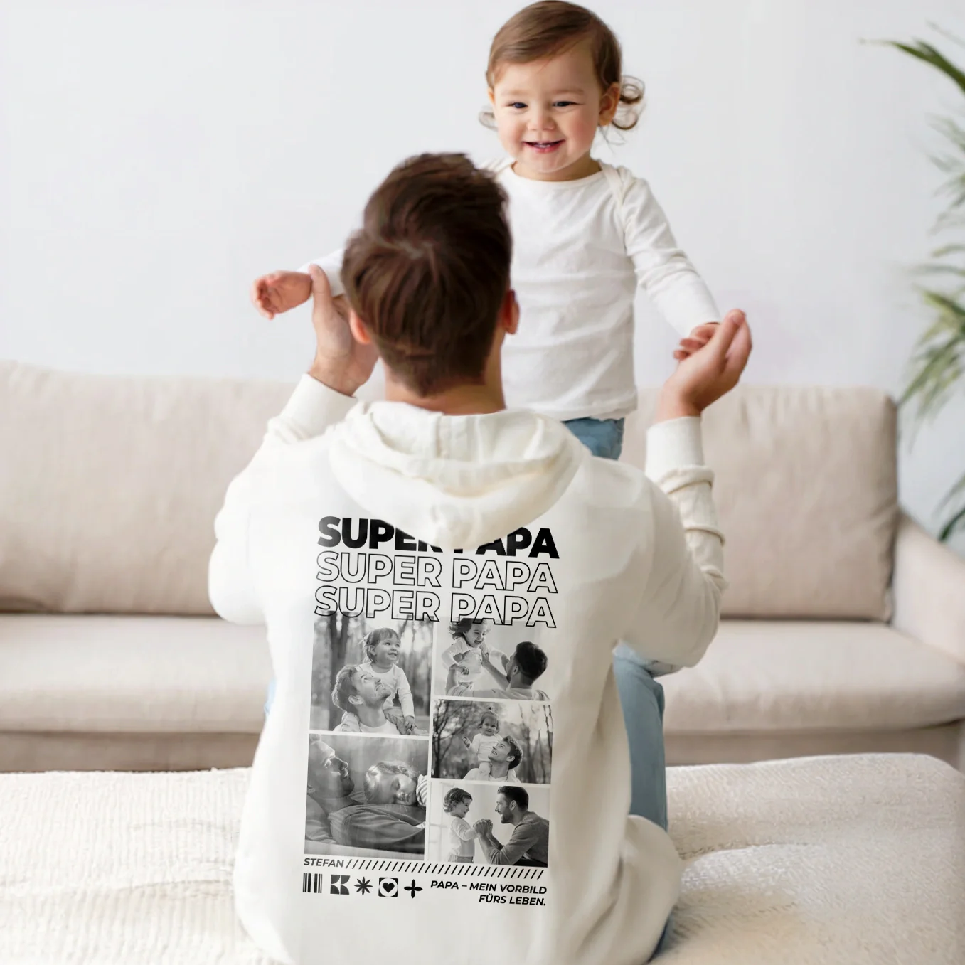 Sweat à Capuche Personnalisé « Papa » avec Photos - Image 8