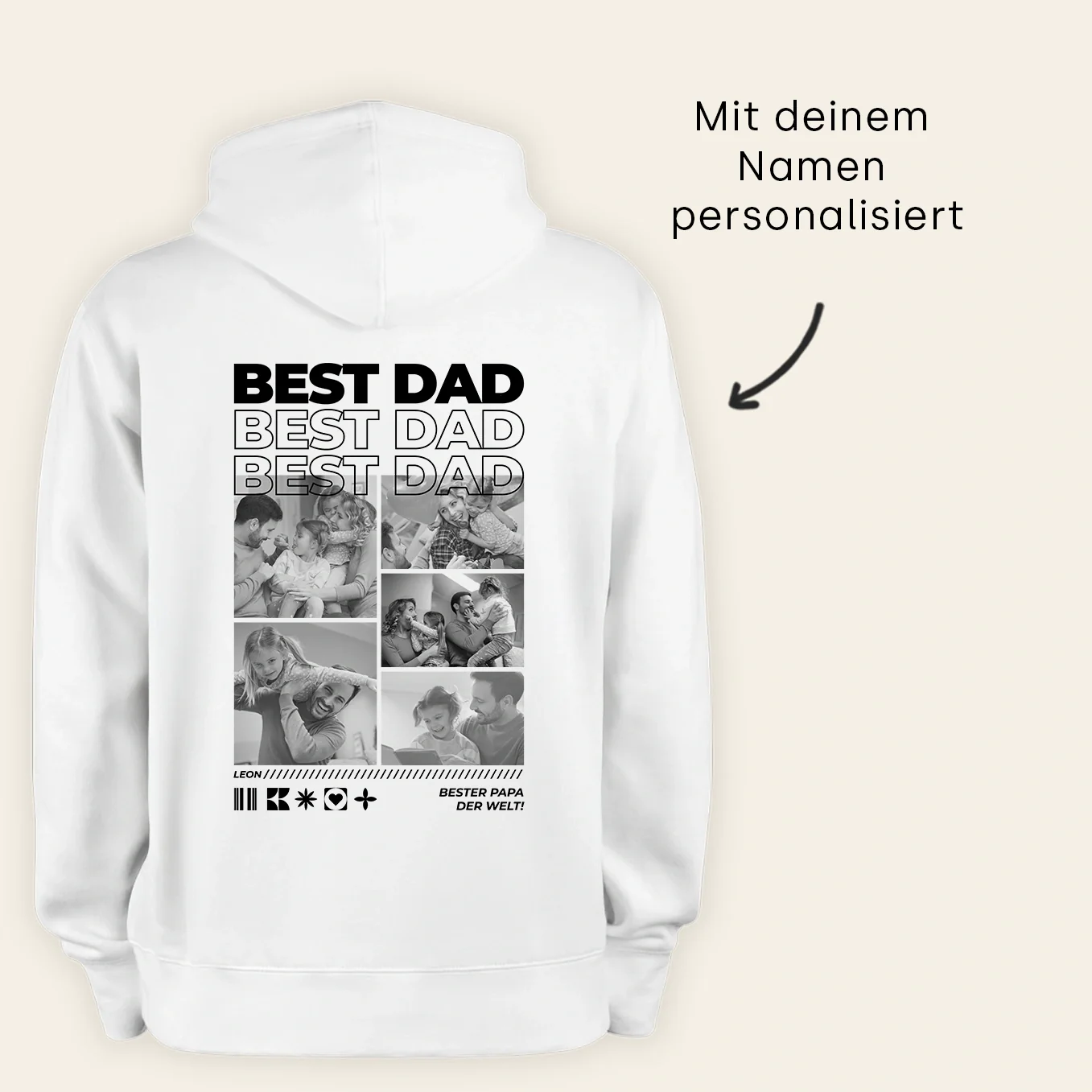 Sweat à Capuche Personnalisé « Papa » avec Photos - Image 9