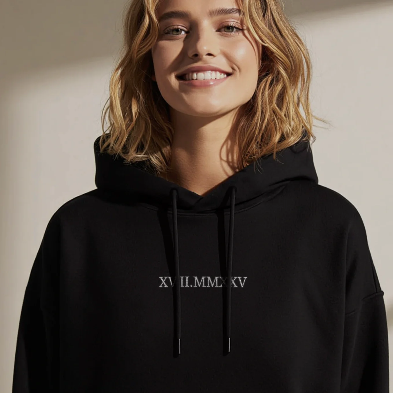 Sweat à capuche personnalisé brodé « Date romaine » - Image 14