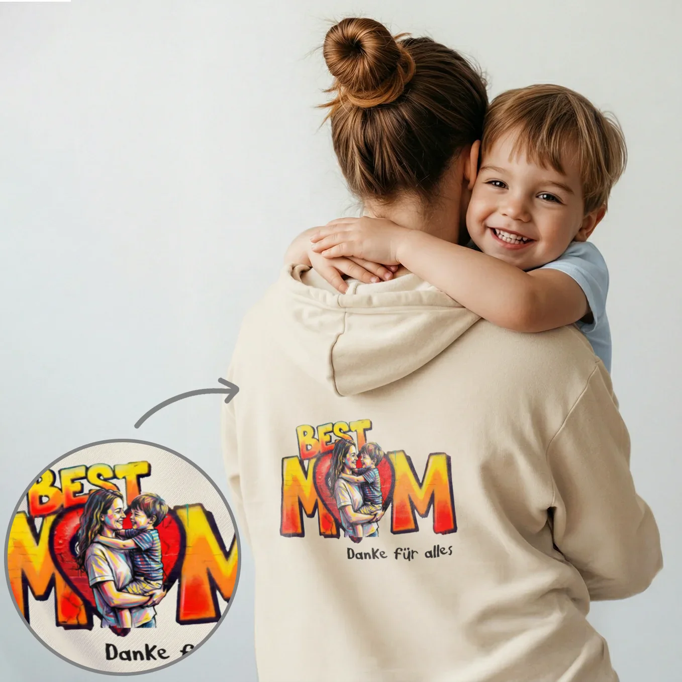 Sweat à capuche personnalisé "Love Maman"