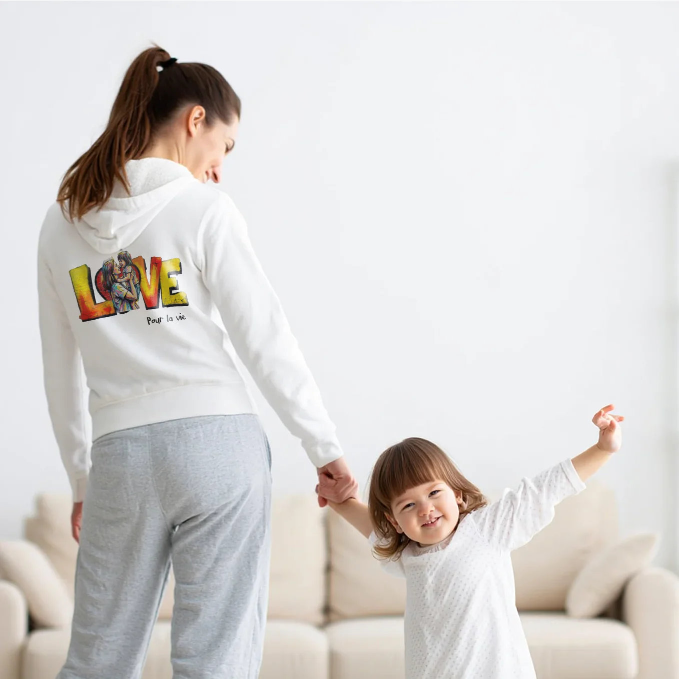 Sweat à capuche personnalisé "Love Maman" - Image 17
