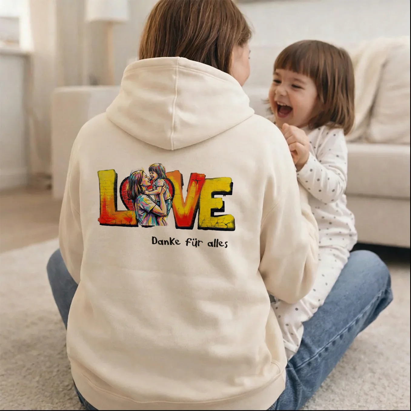 Sweat à capuche personnalisé "Love Maman" - Image 6