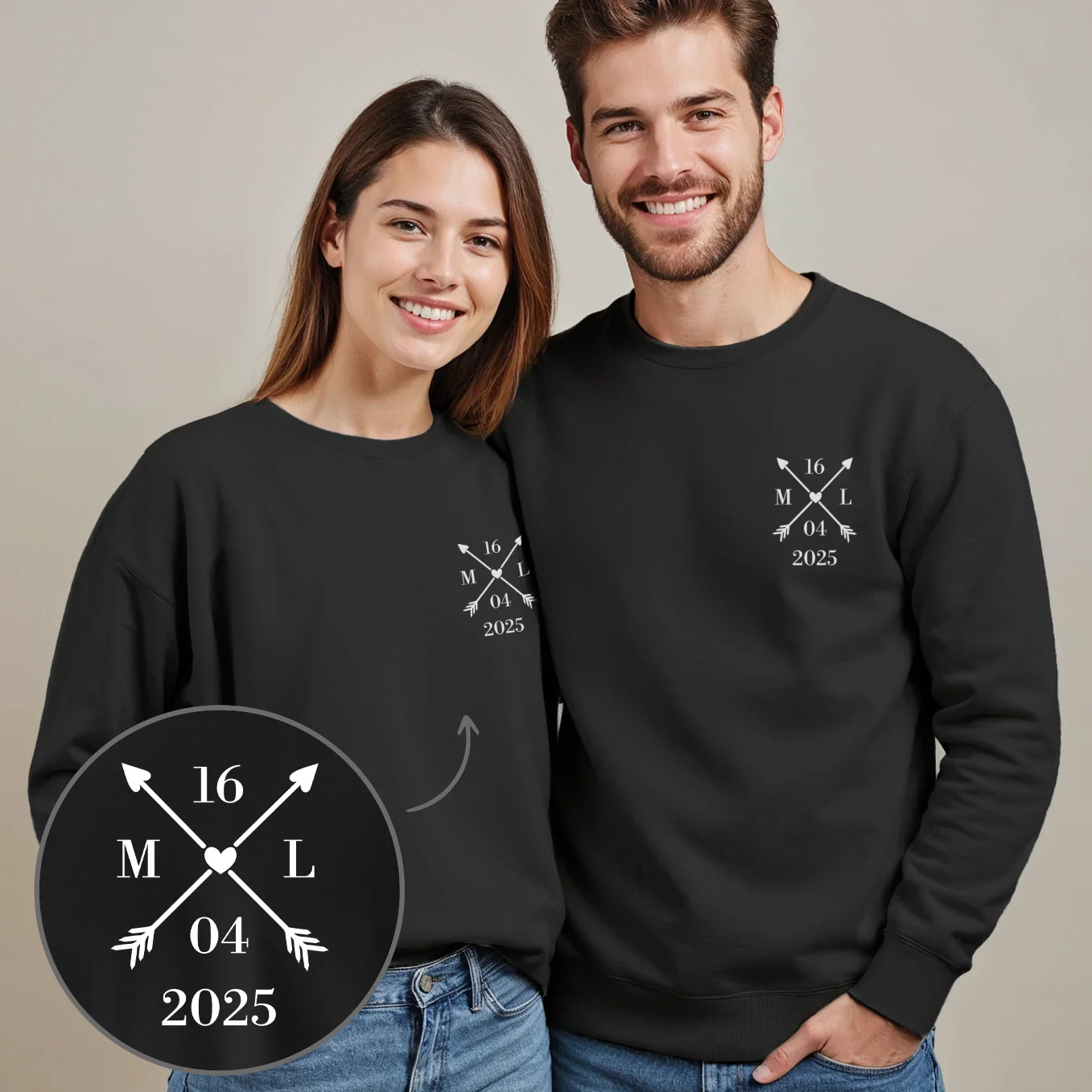 Sweat personnalisé "Cœur & Date" - Image 2