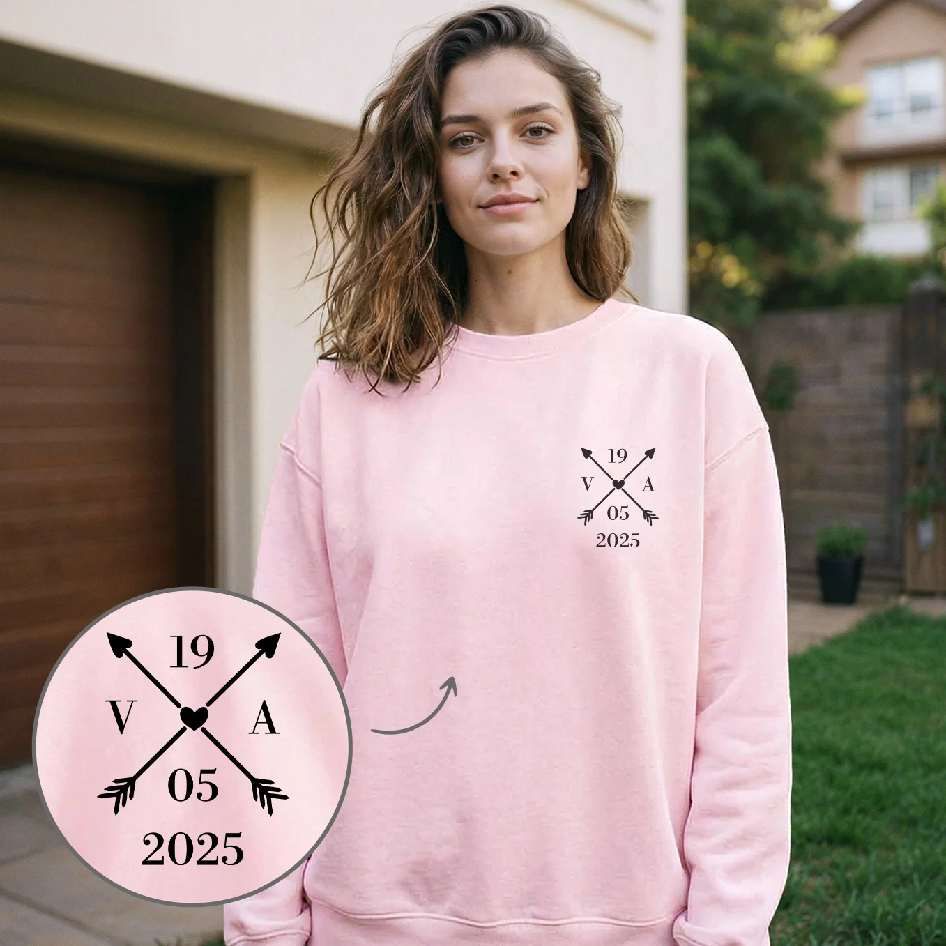 Sweat personnalisé "Cœur & Date" - Image 9