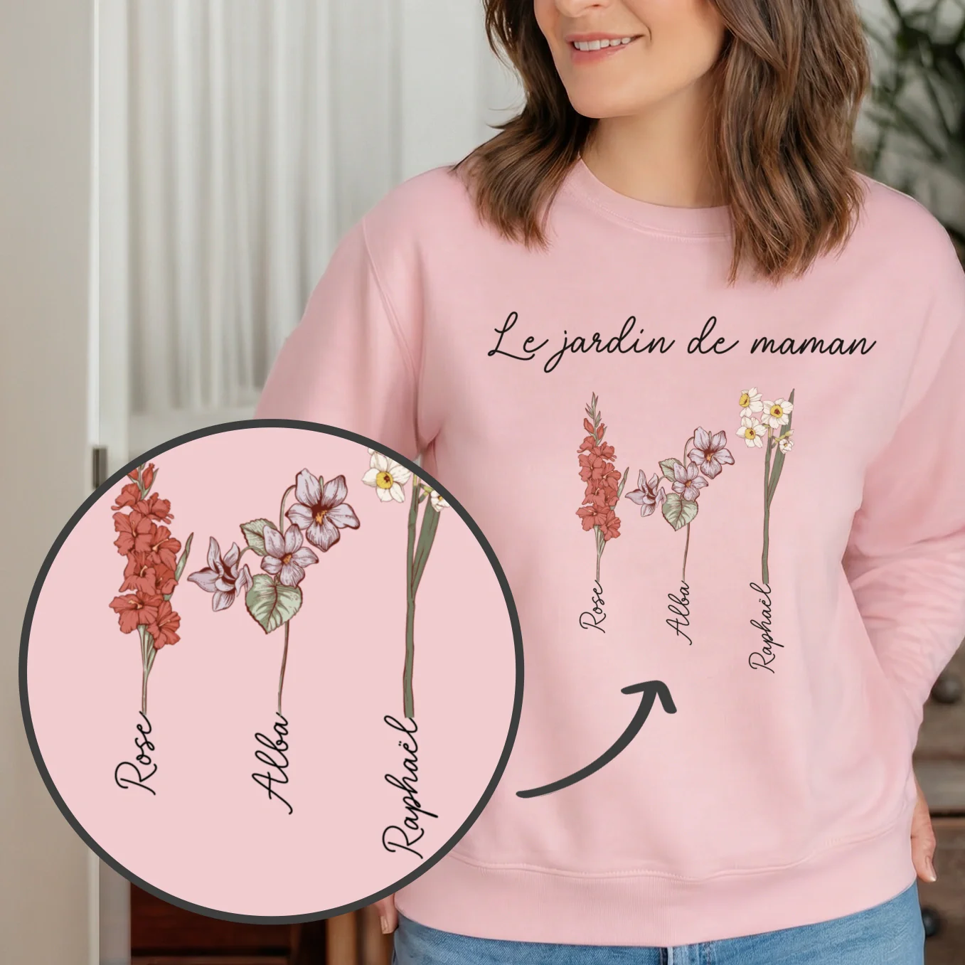 Sweat personnalisé "Le Jardin de Maman"