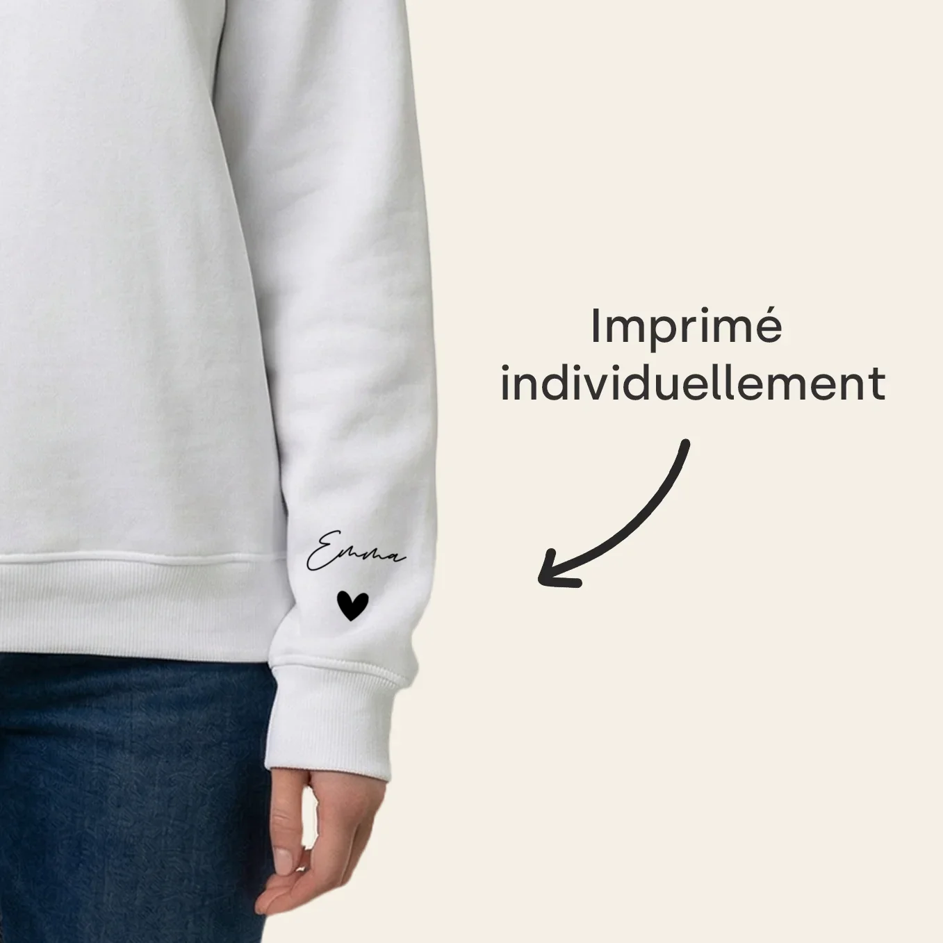 Sweat personnalisé "Mama Cross" avec impression manche - Image 15