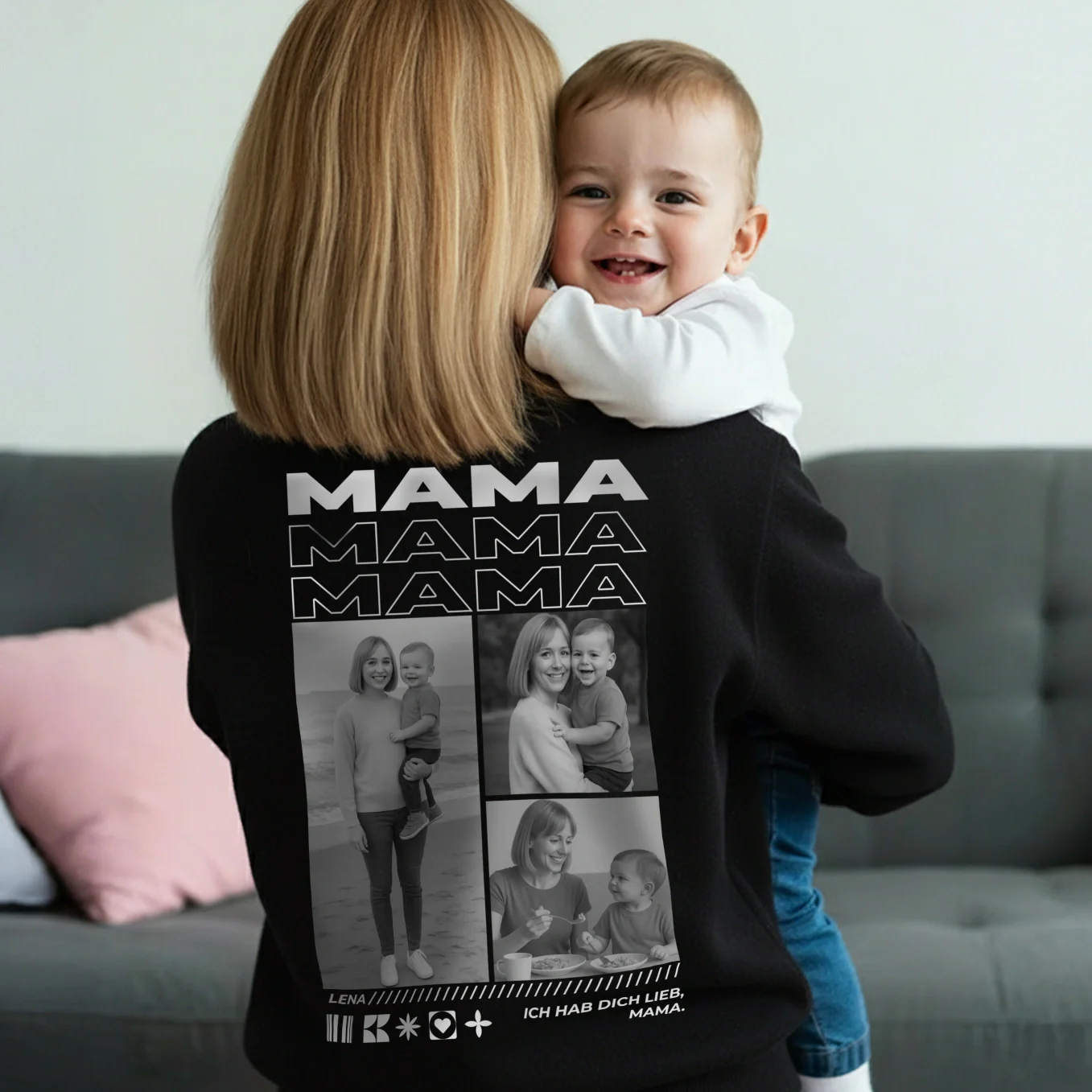 Sweat personnalisé « Maman » avec photos
