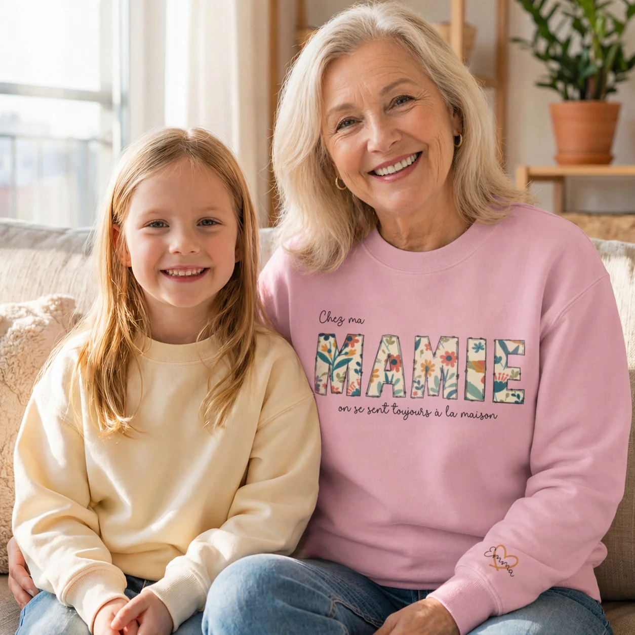 Sweat personnalisé « MAMAN » avec prénoms sur la manche - Image 4