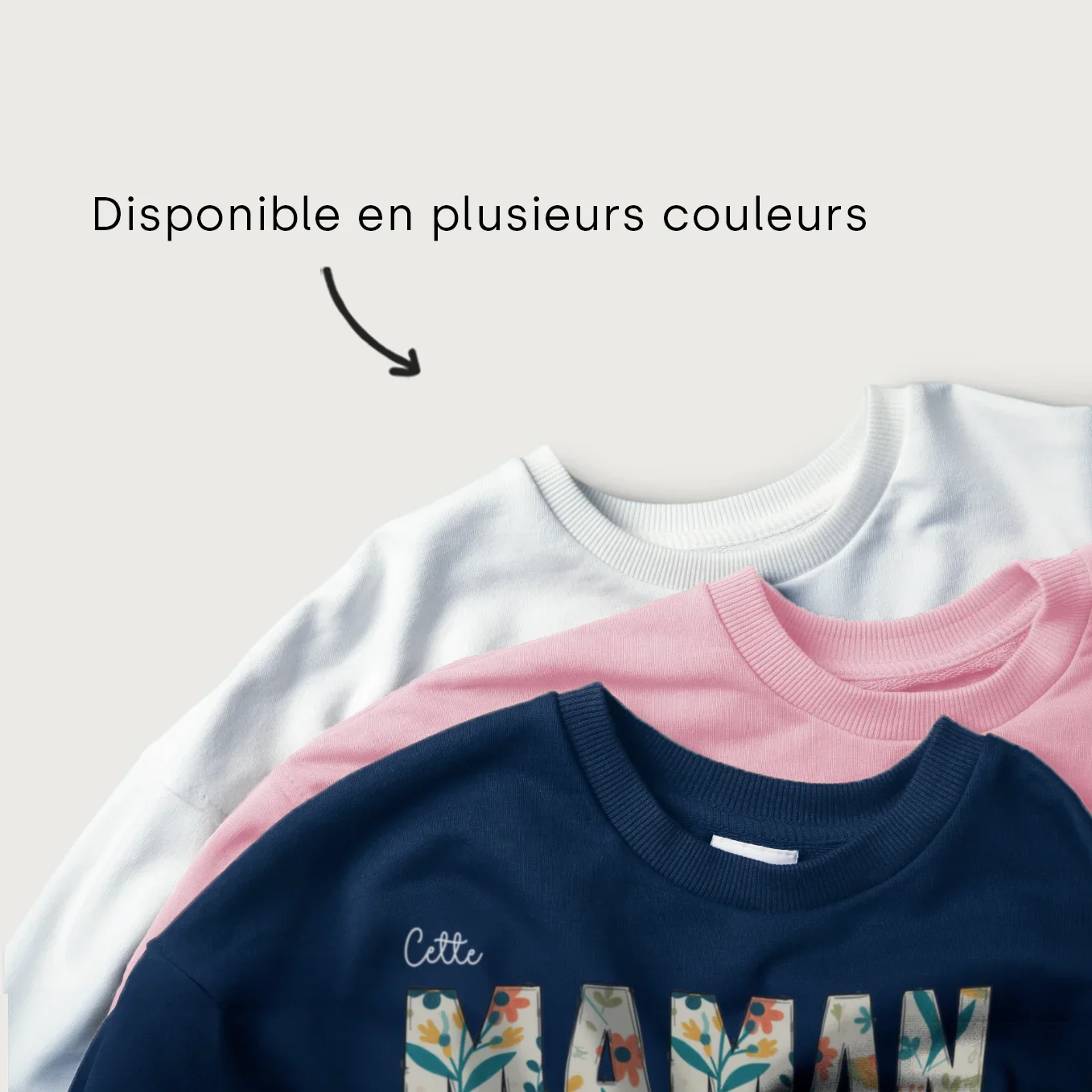 Sweat personnalisé « MAMAN » avec prénoms sur la manche - Image 5