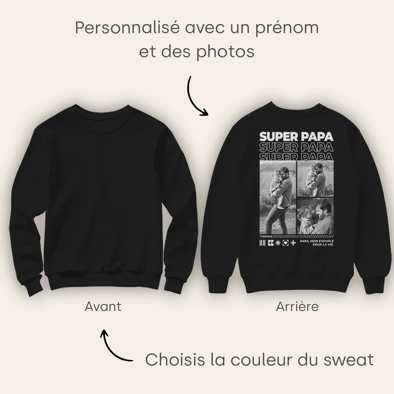 Pull personnalisé « Papa » avec photos - Image 16