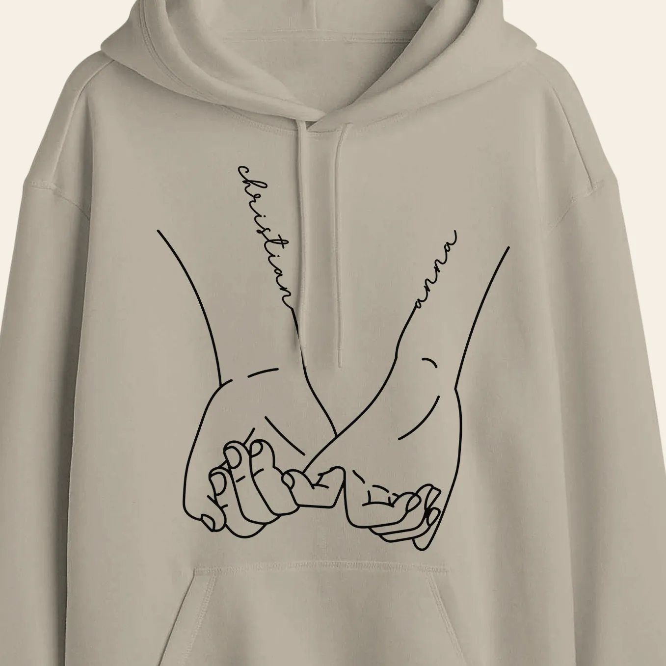 Sweats à capuche personnalisés pour couple « Main dans la main » - Image 6