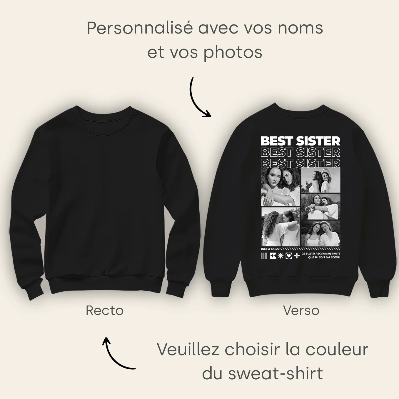 Sweat personnalisé « Meilleure Sœur » - Image 18