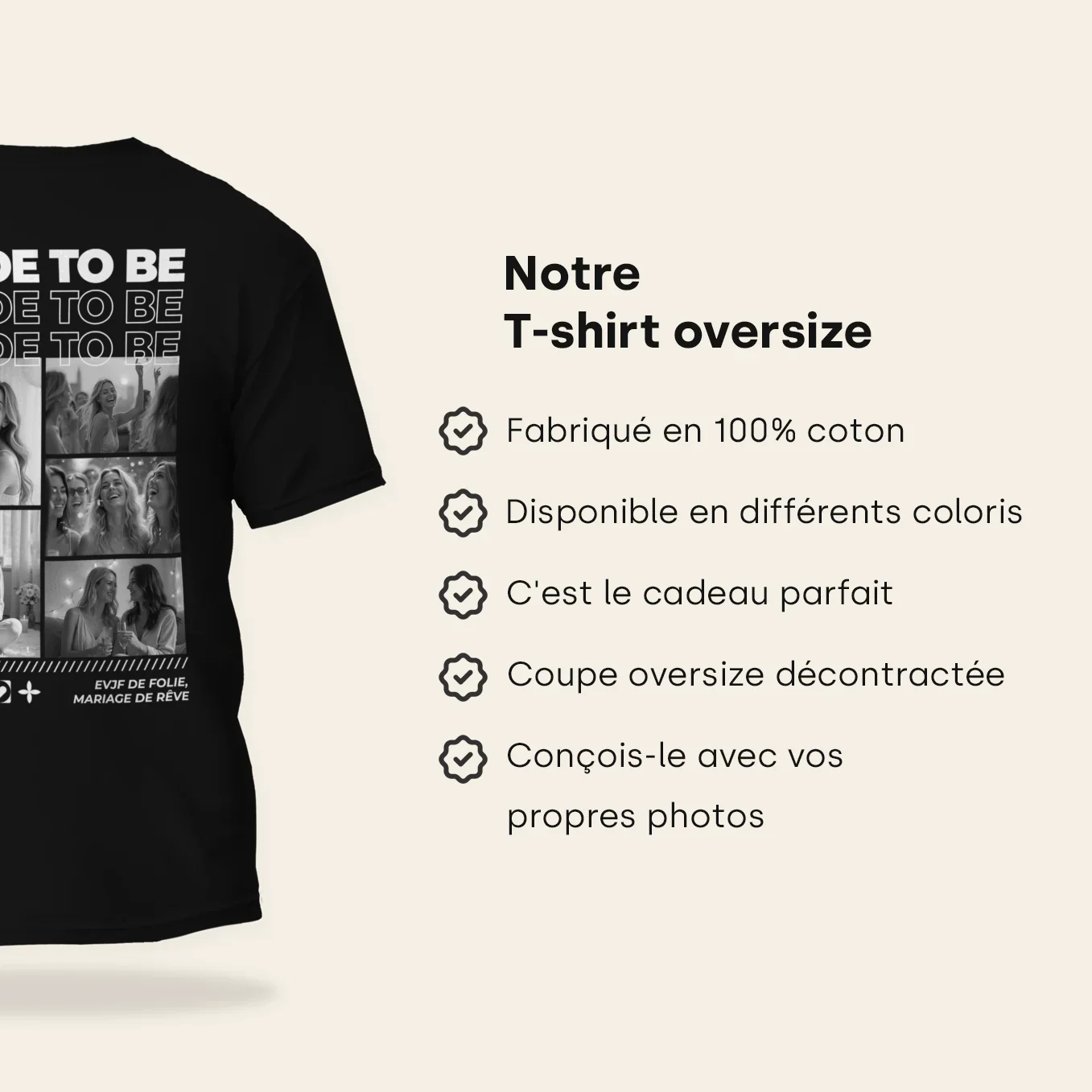 T-shirt oversize personnalisé "EVJF"
 - Image 19