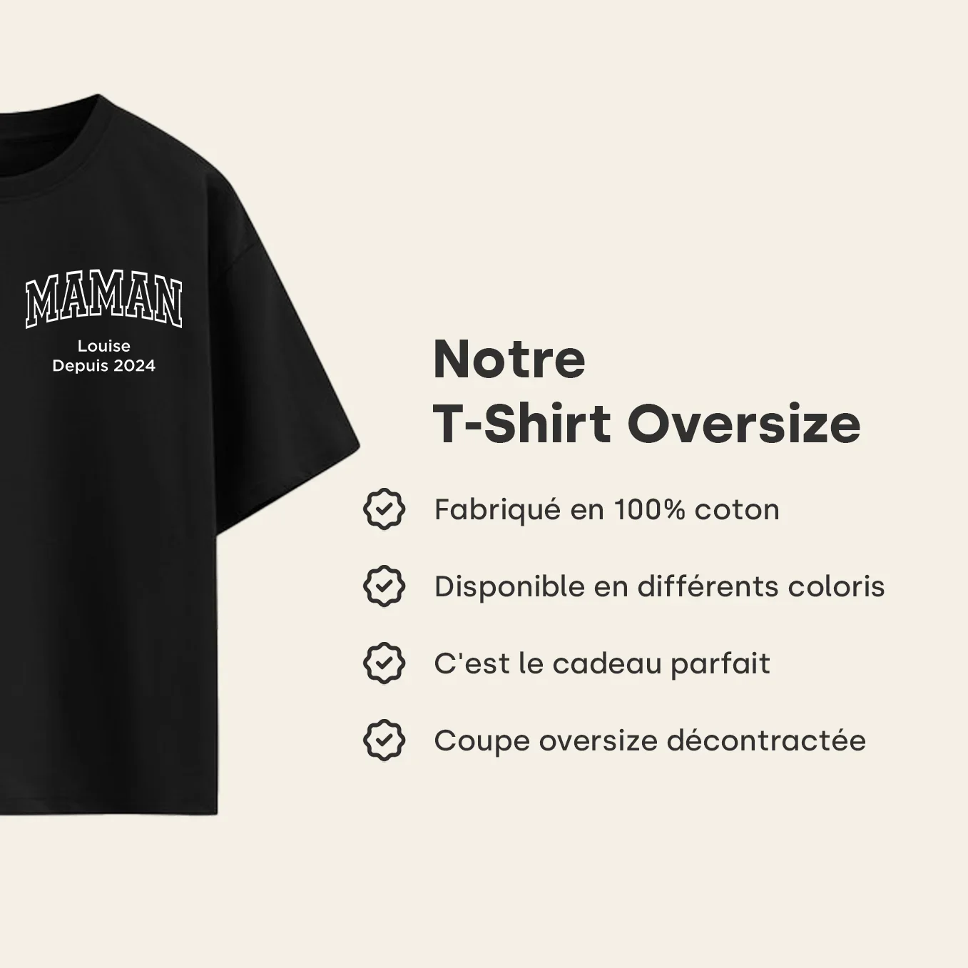 T-shirt oversize personnalisé "Maman" - Image 11