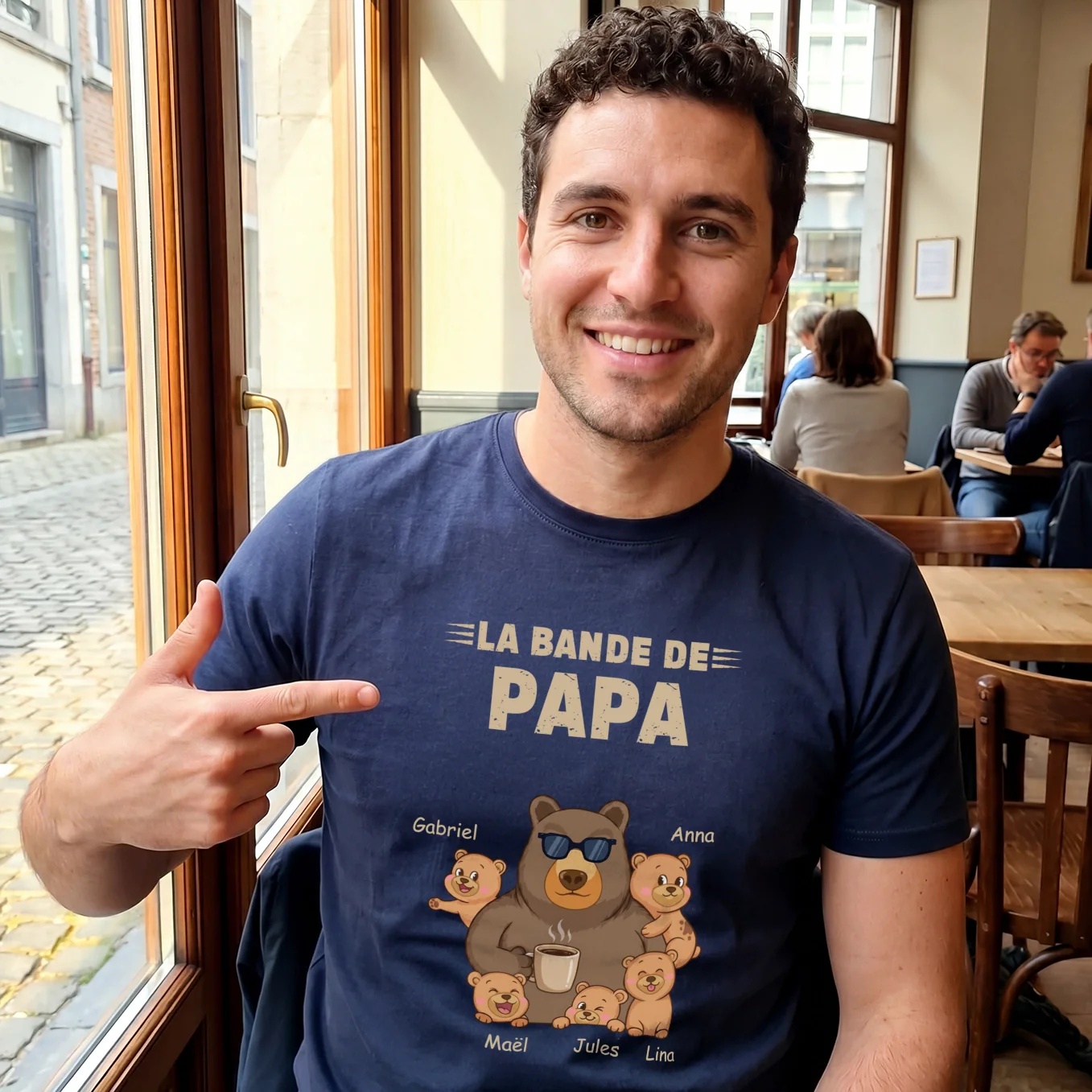 T-shirt Personnalisé “Ours” pour Papa avec Noms