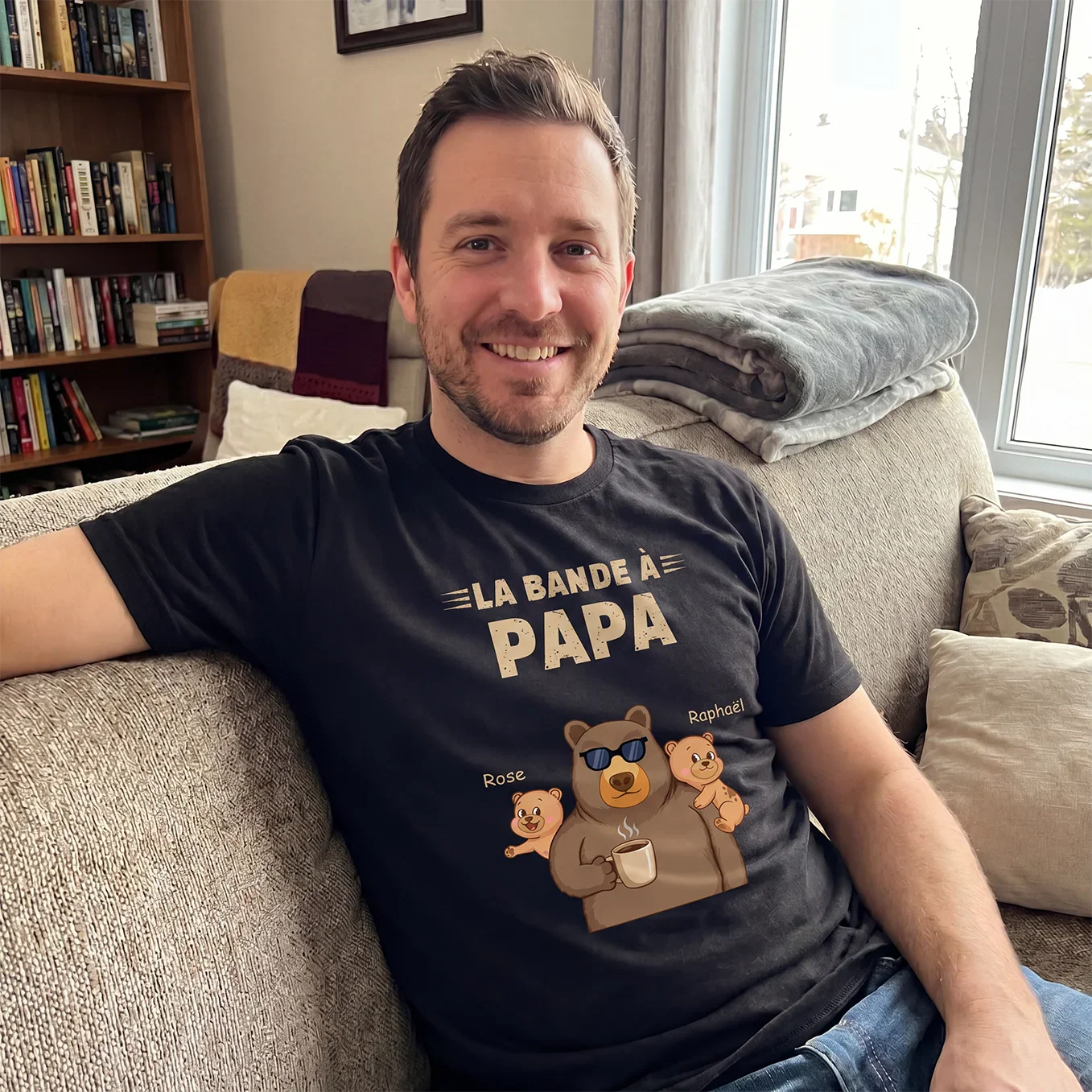 T-shirt Personnalisé “Ours” pour Papa avec Noms - Image 2