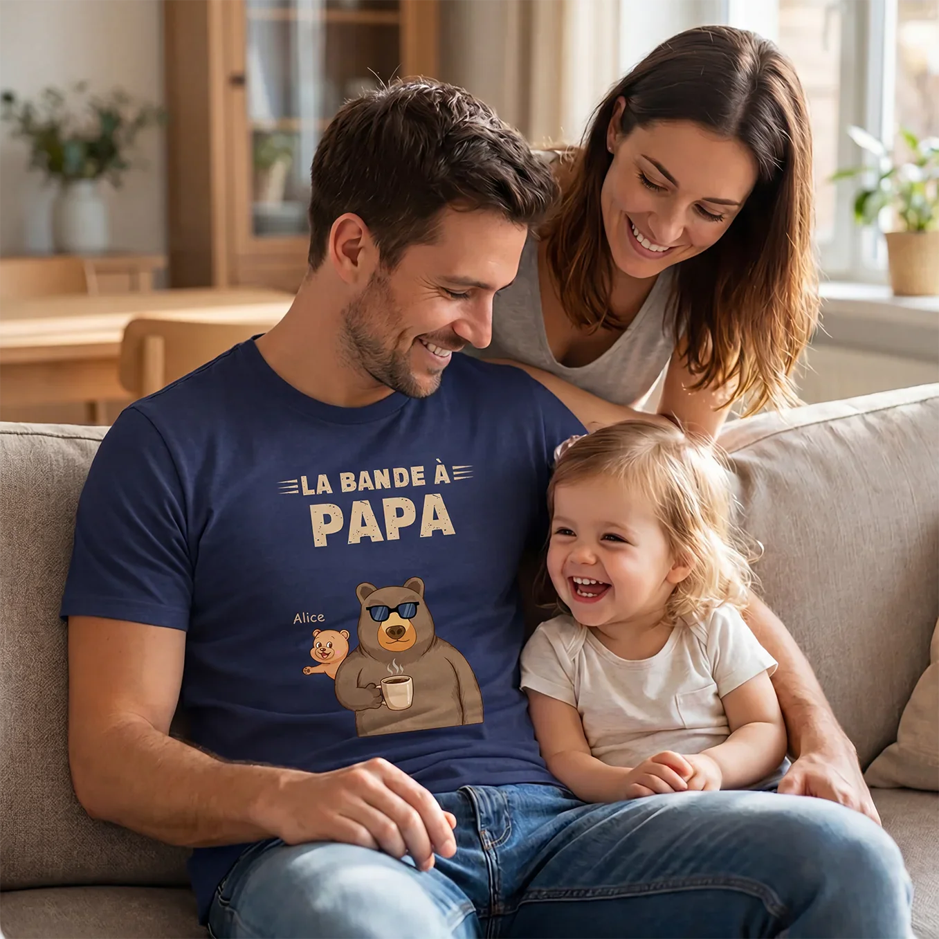T-shirt Personnalisé “Ours” pour Papa avec Noms - Image 4