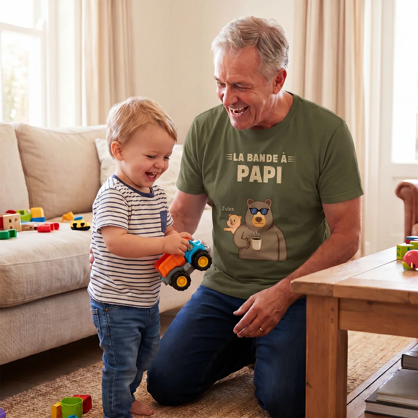 T-shirt Personnalisé “Ours” pour Papa avec Noms - Image 8