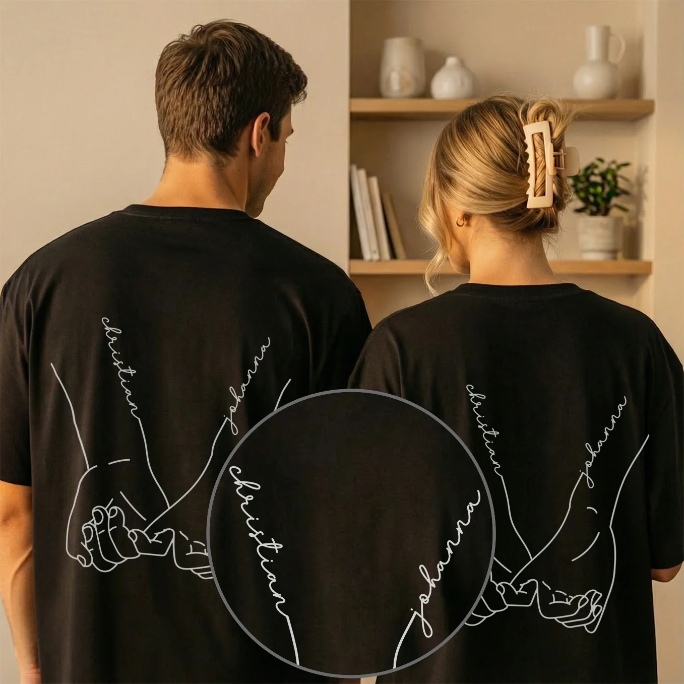 T-shirts Oversize Assortis Personnalisés « Mains »