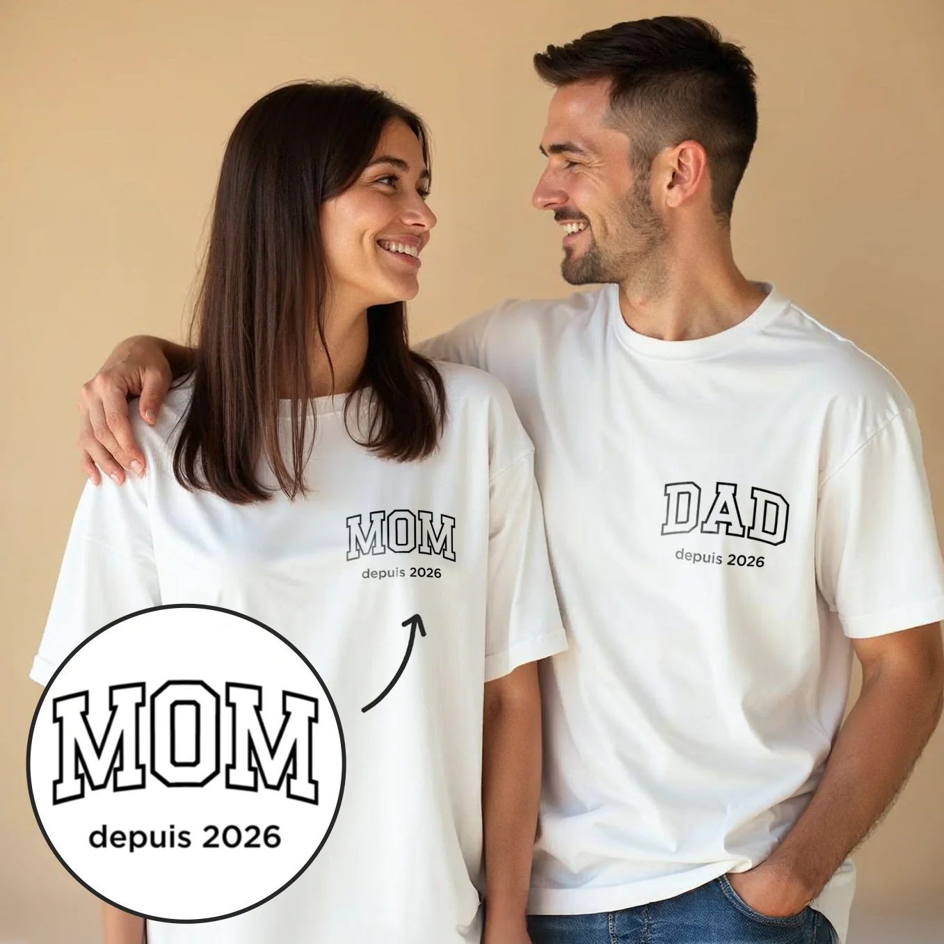 T-shirts Oversize Personnalisés en Look Associé Maman / Papa - Image 10